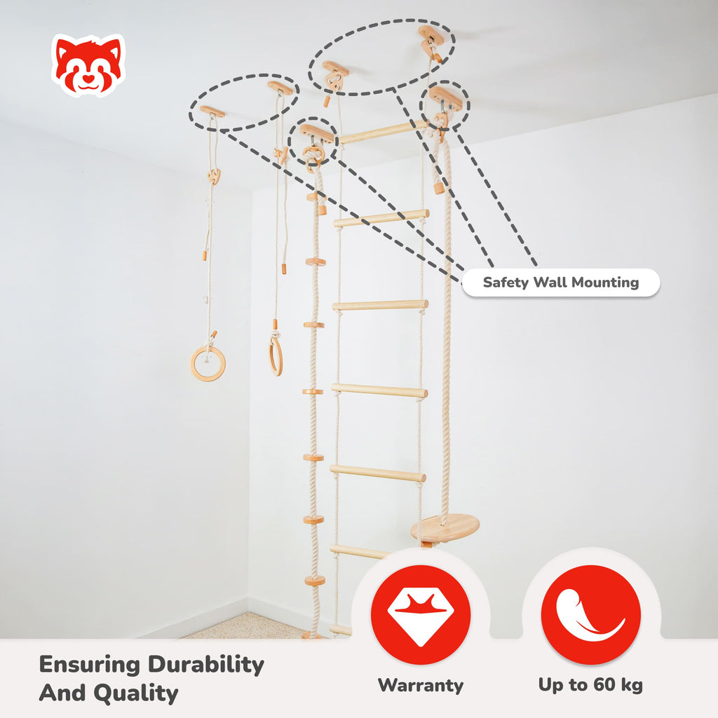 Wood and Hearts Kids Climbing Ropes | Playroom Avenue