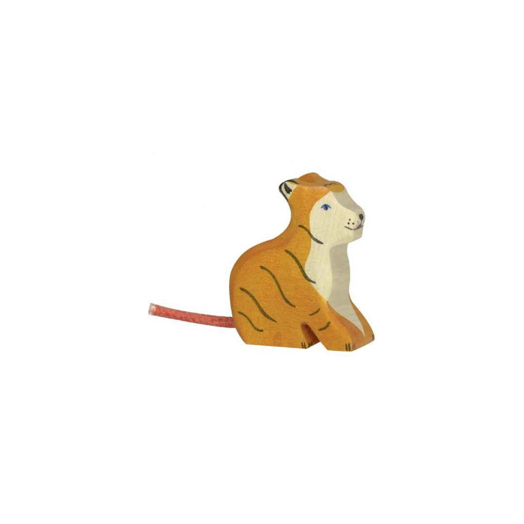Holztiger Small Sitting Tiger Figure | Playroom Avenue