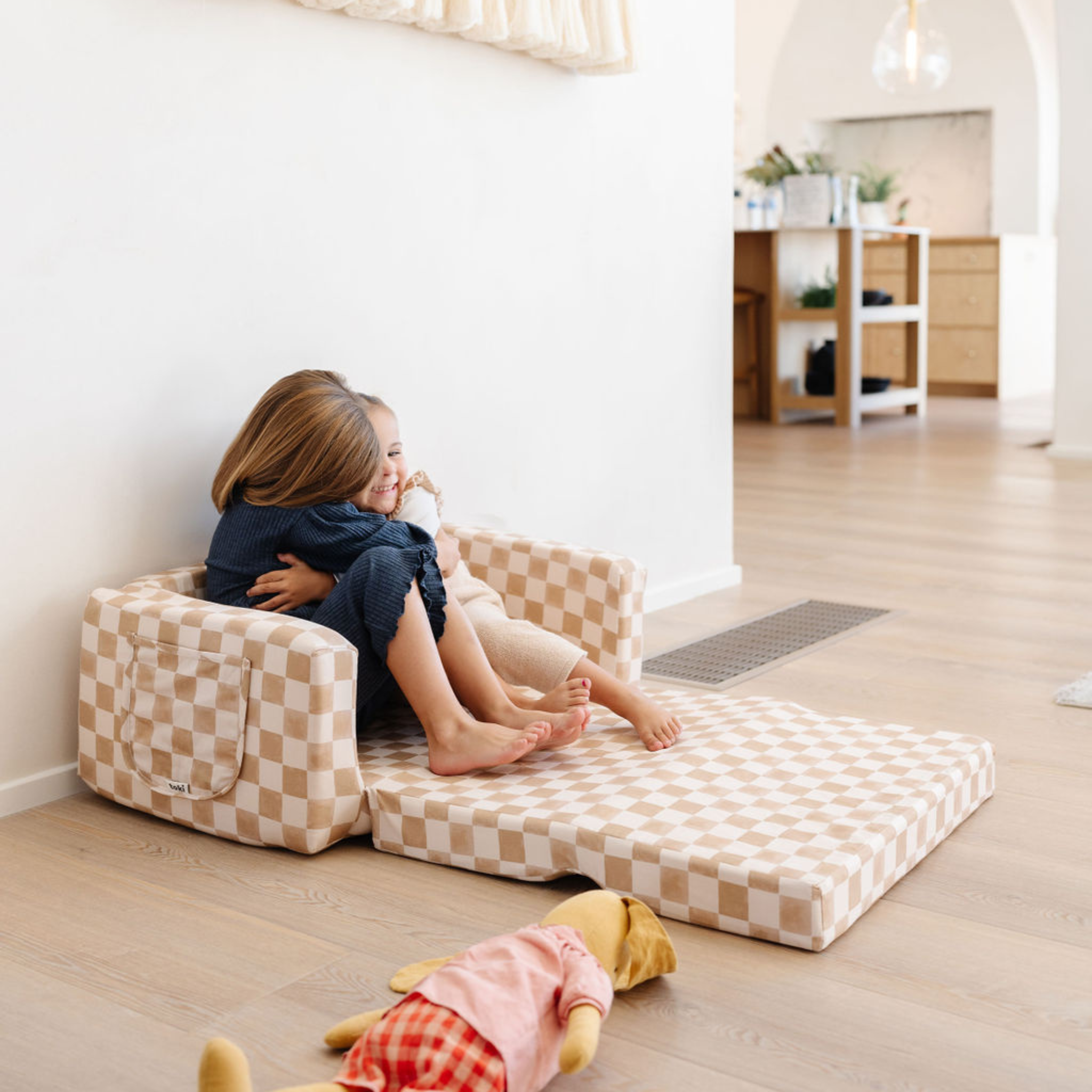 Toki Kids Checker Toffee Play Couch - Playroom Avenue