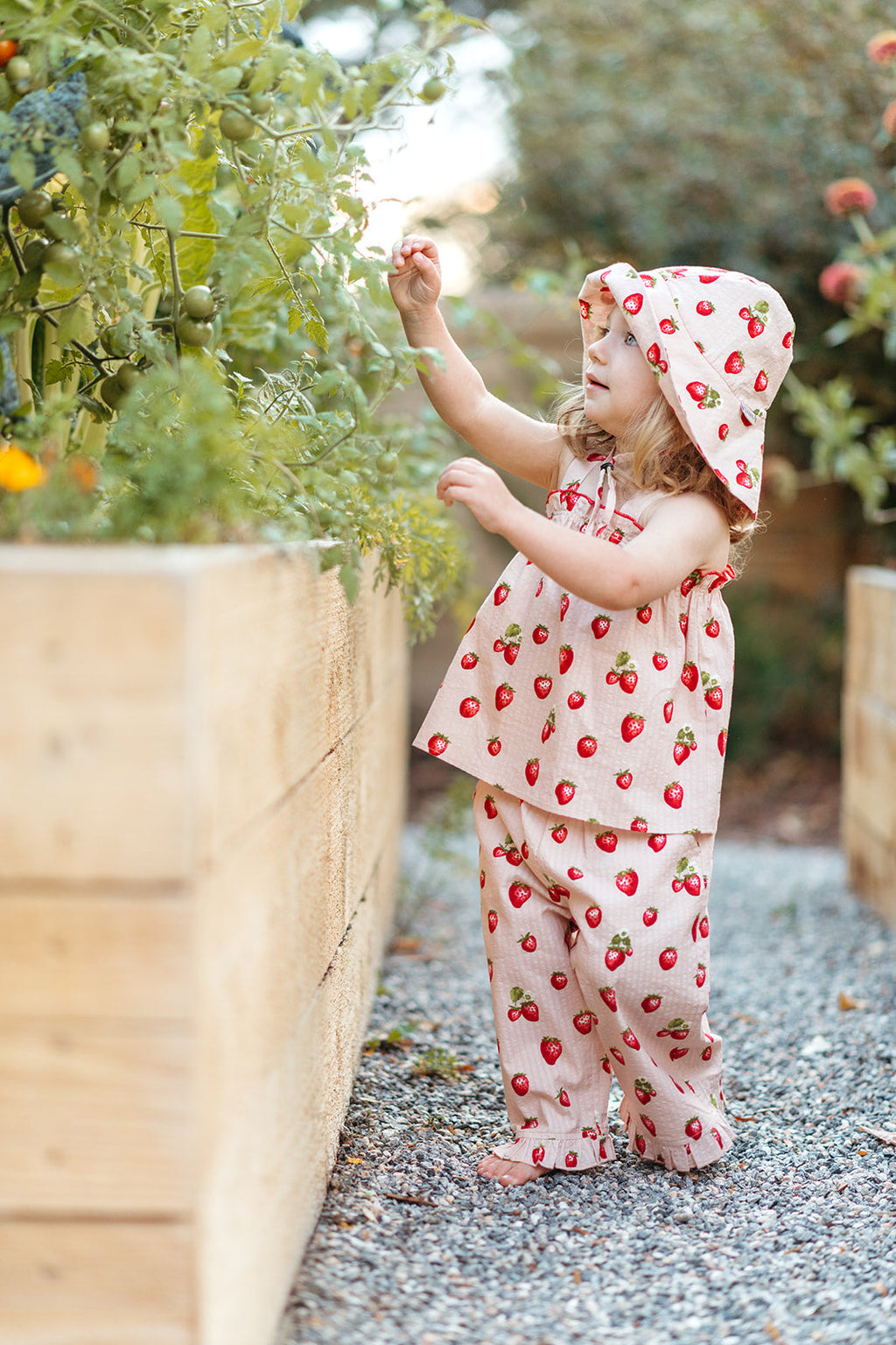 Milkbarn Strawberry Ruffle Tank and Pant Set | Playroom Avenue