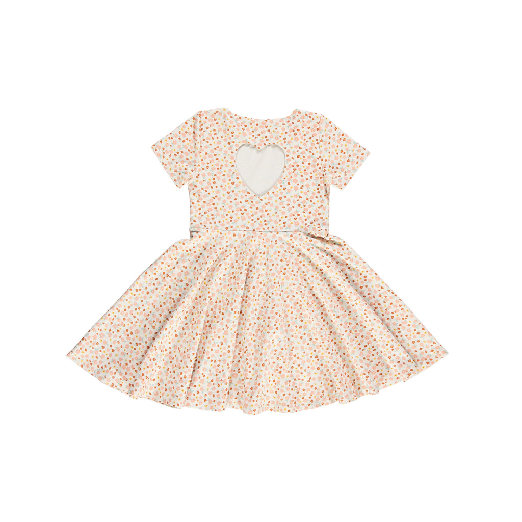 GRECH & CO. Sweetheart Twirl Dress | Organic Cotton Jersey - Sunset Meadow | Playroom Avenue