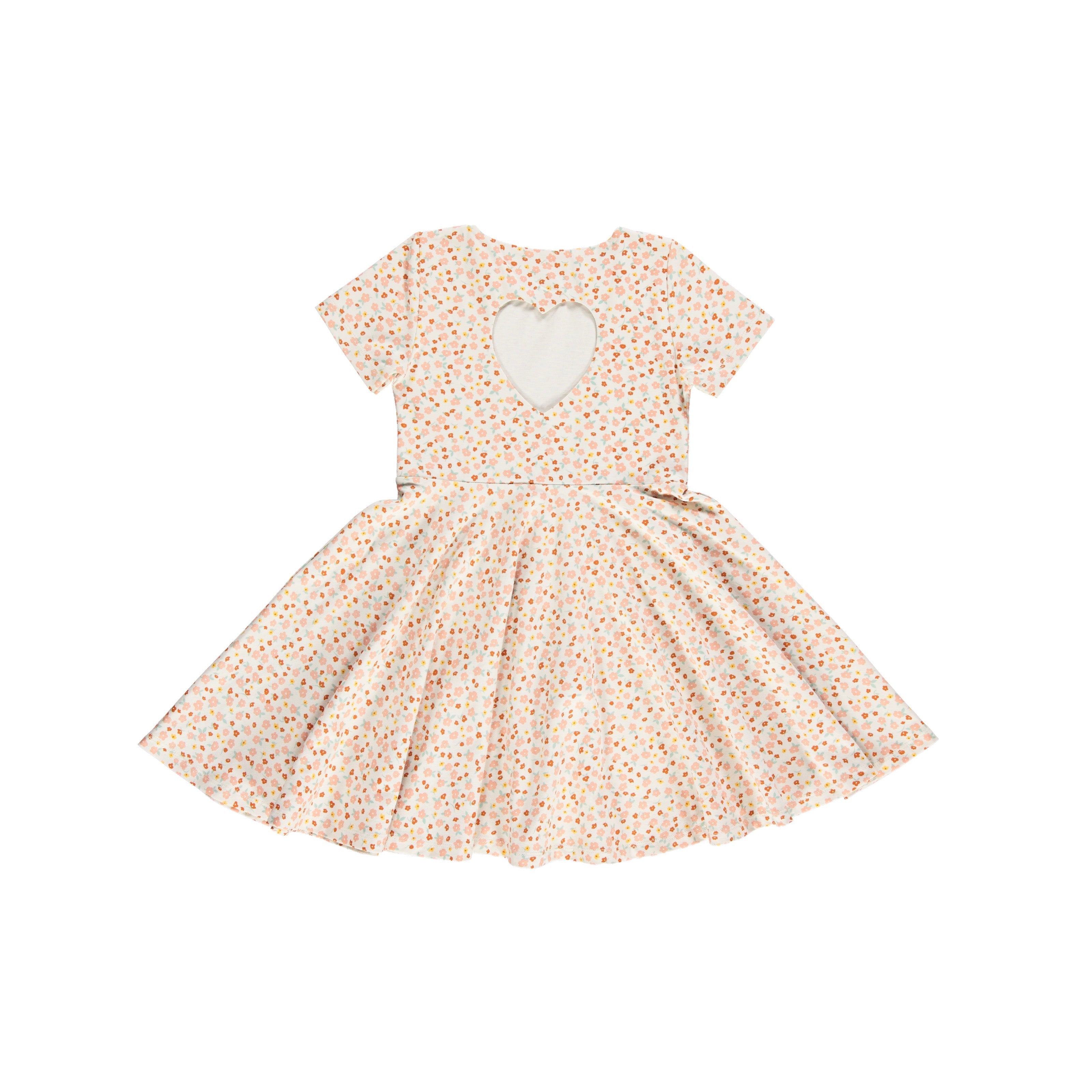 GRECH & CO. Sweetheart Twirl Dress | Organic Cotton Jersey - Sunset Meadow | Playroom Avenue