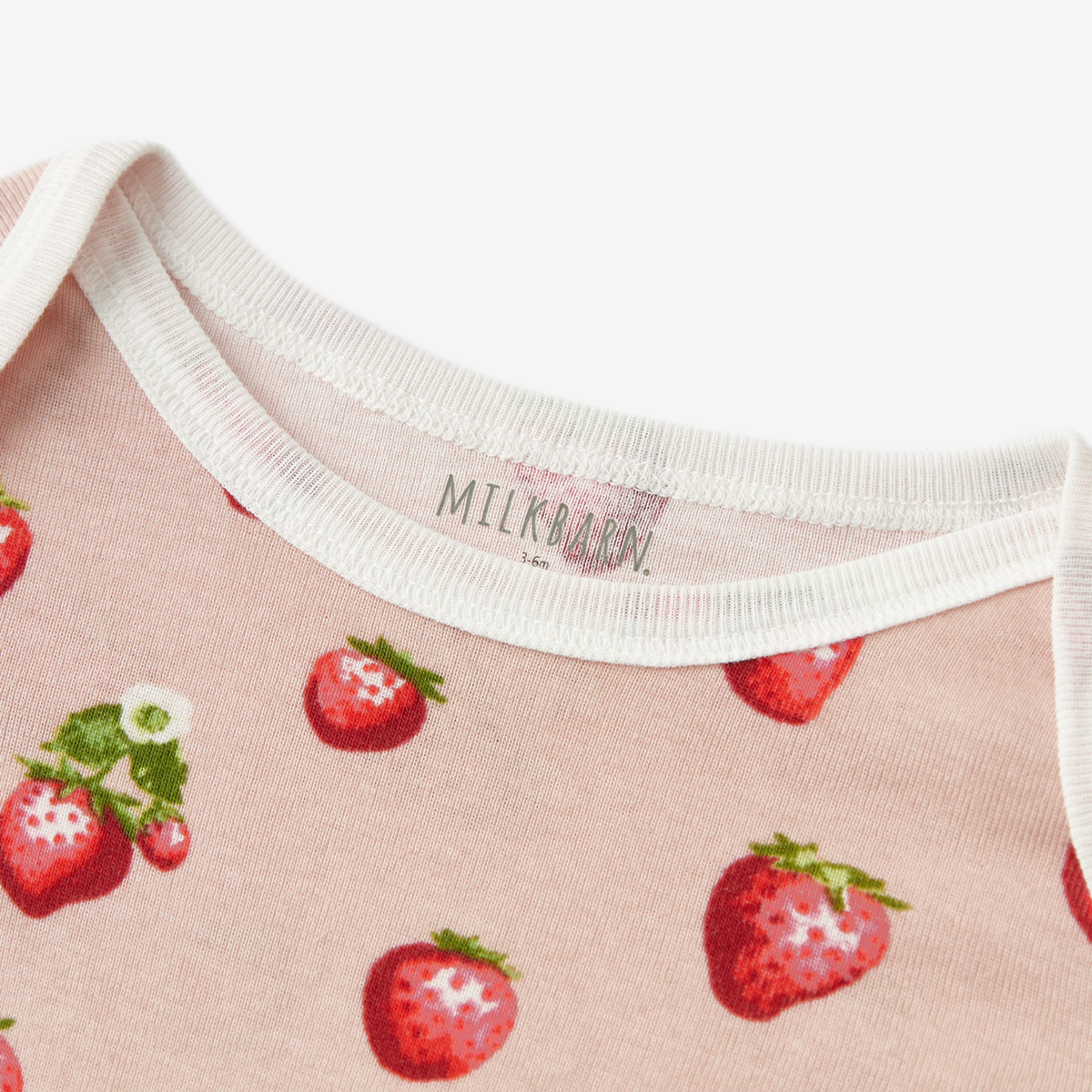 Milkbarn Strawberry Organic Cotton Short Sleeve One Piece | Playroom Avenue