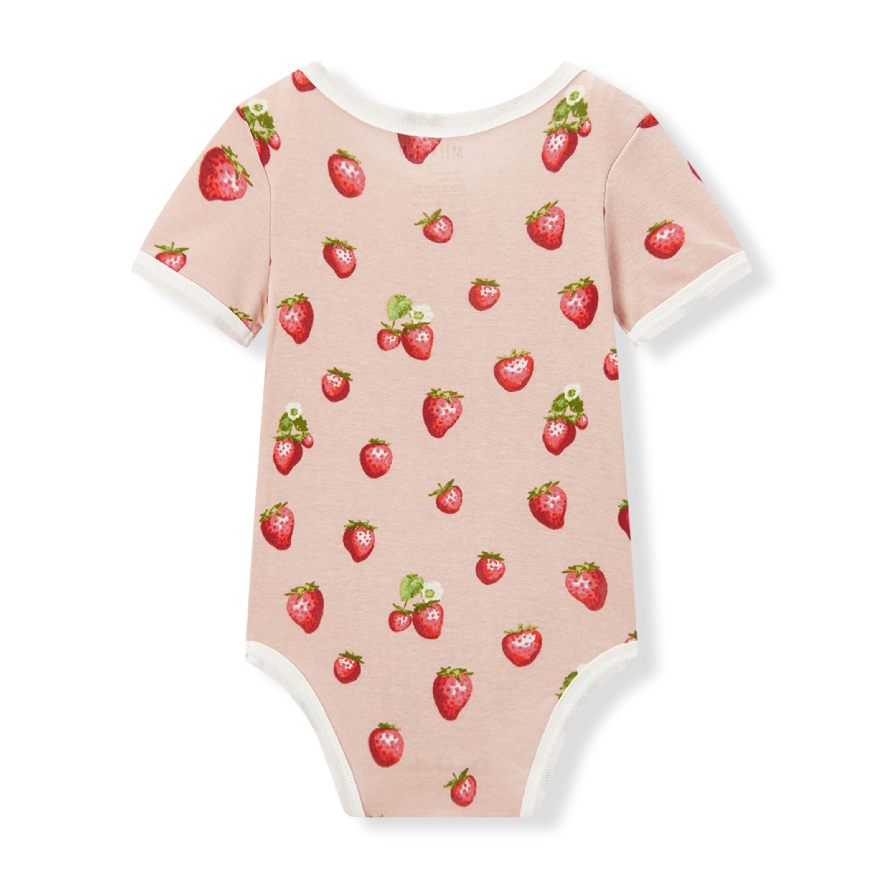 Milkbarn Strawberry Organic Cotton Short Sleeve One Piece | Playroom Avenue
