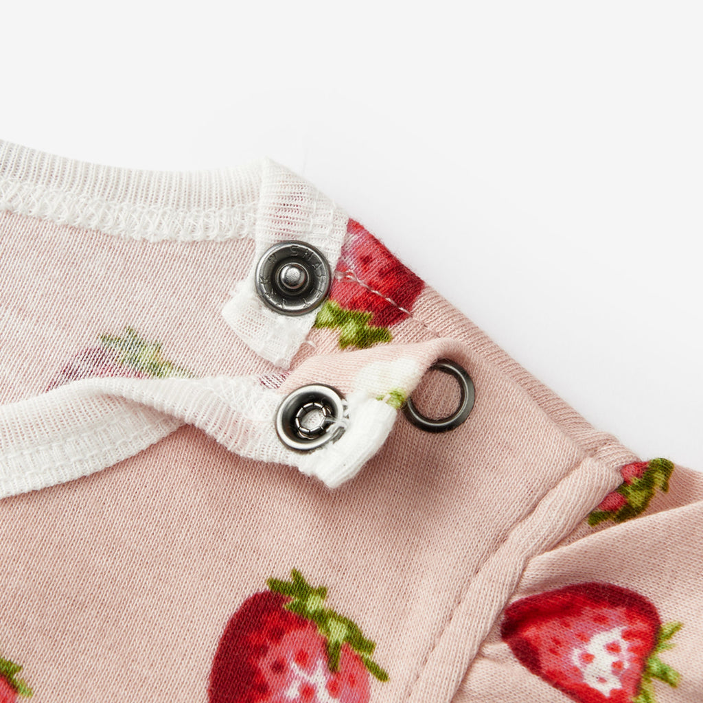 Milkbarn Strawberry Organic Cotton Ruffle One Piece | Playroom Avenue