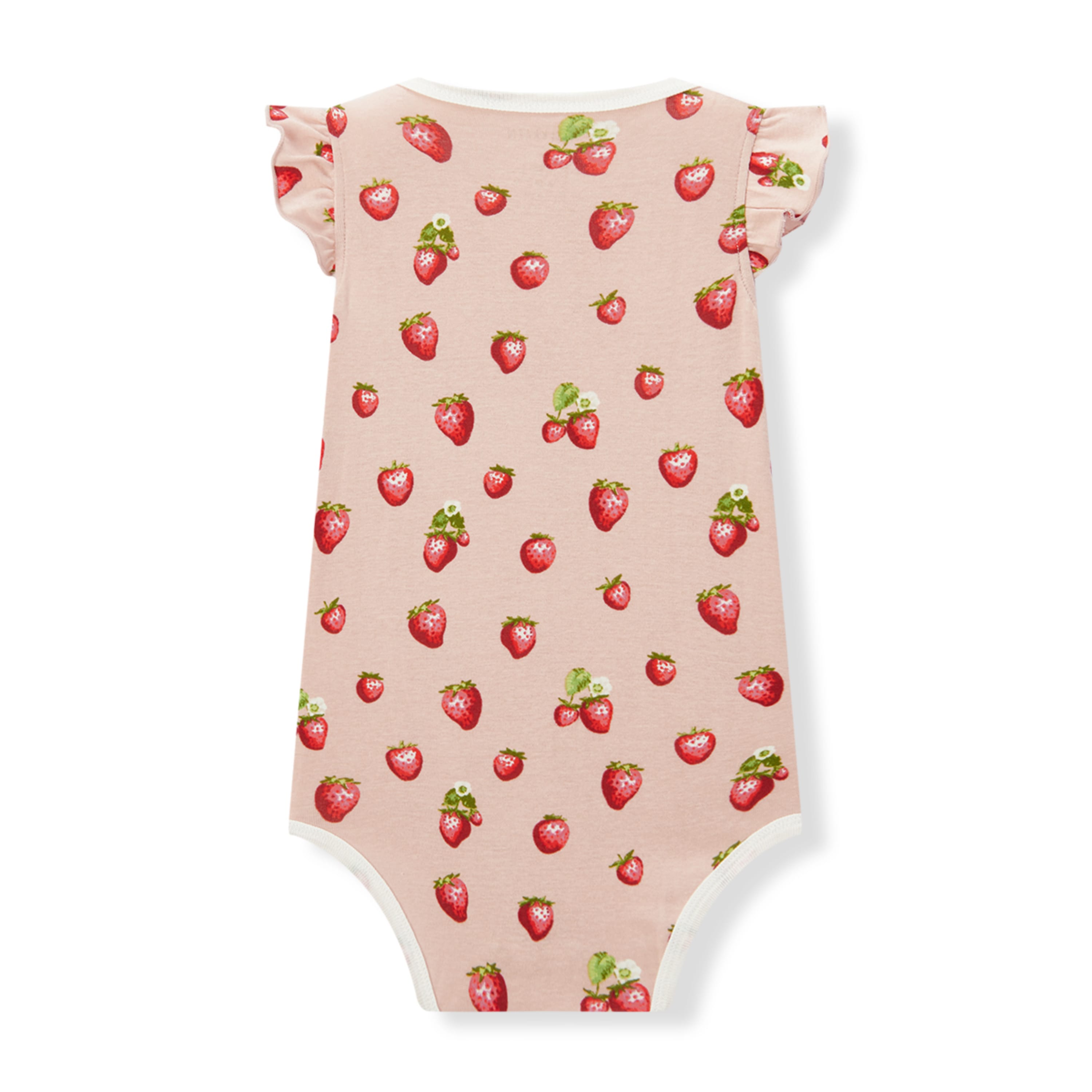 Milkbarn Strawberry Organic Cotton Ruffle One Piece | Playroom Avenue
