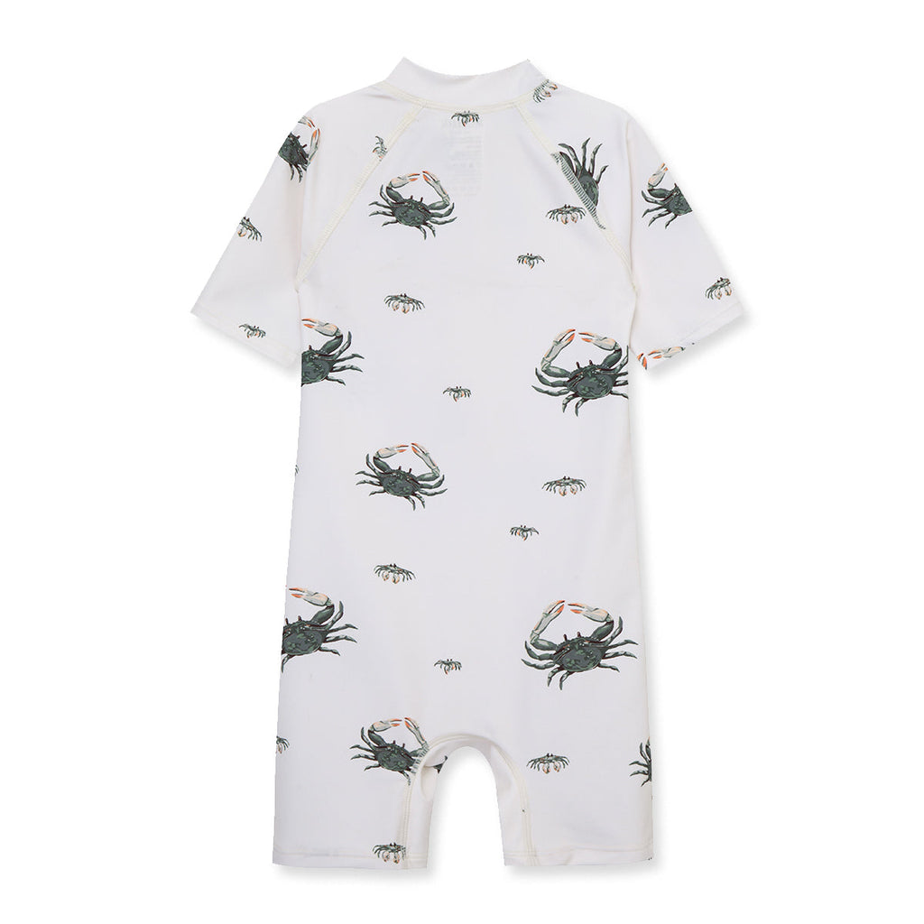 Milkbarn Coastal Crab Zipper Short Sleeve Shortall Swimsuit