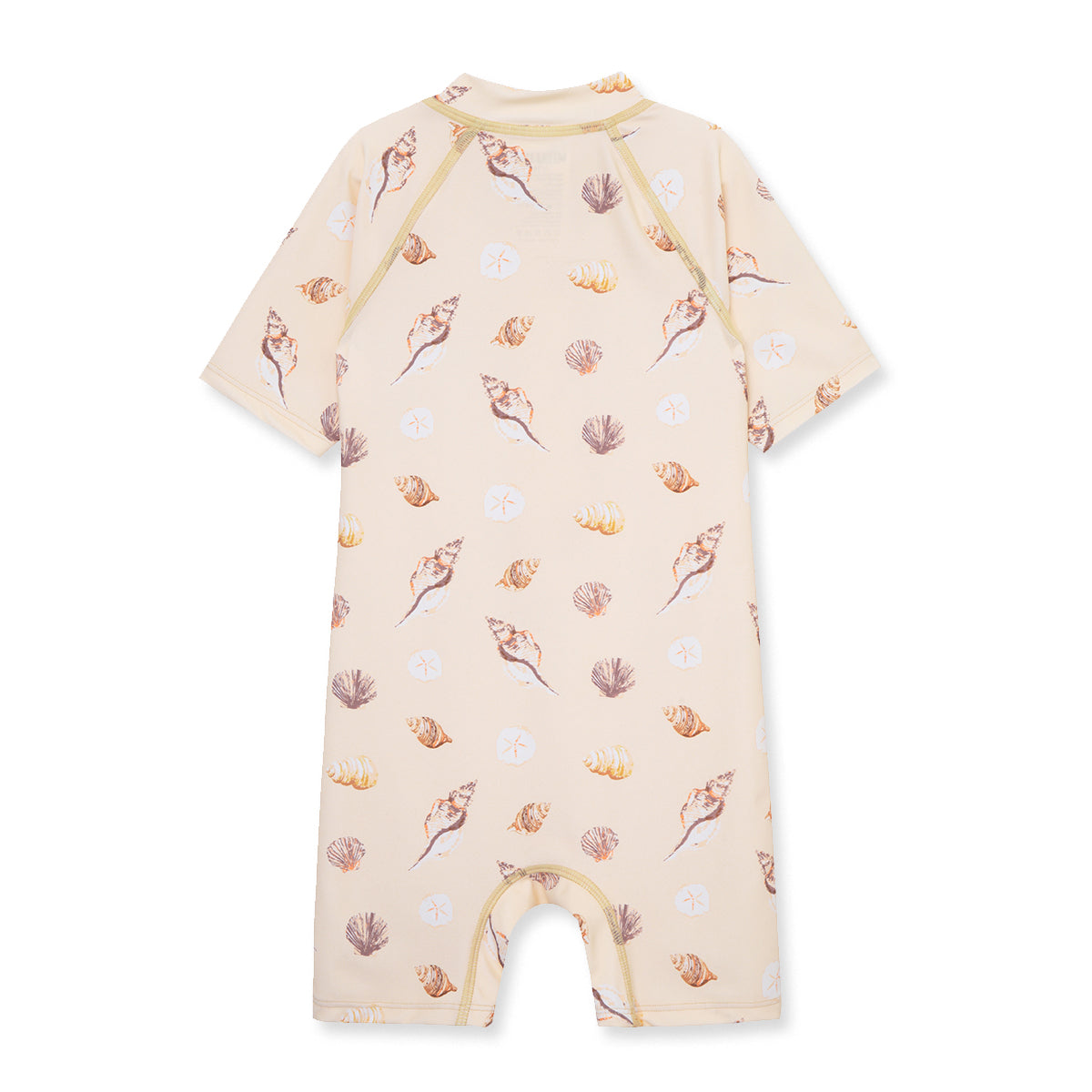 Milkbarn Seashells Zipper Short Sleeve Shortall Swimsuit | Playroom Avenue