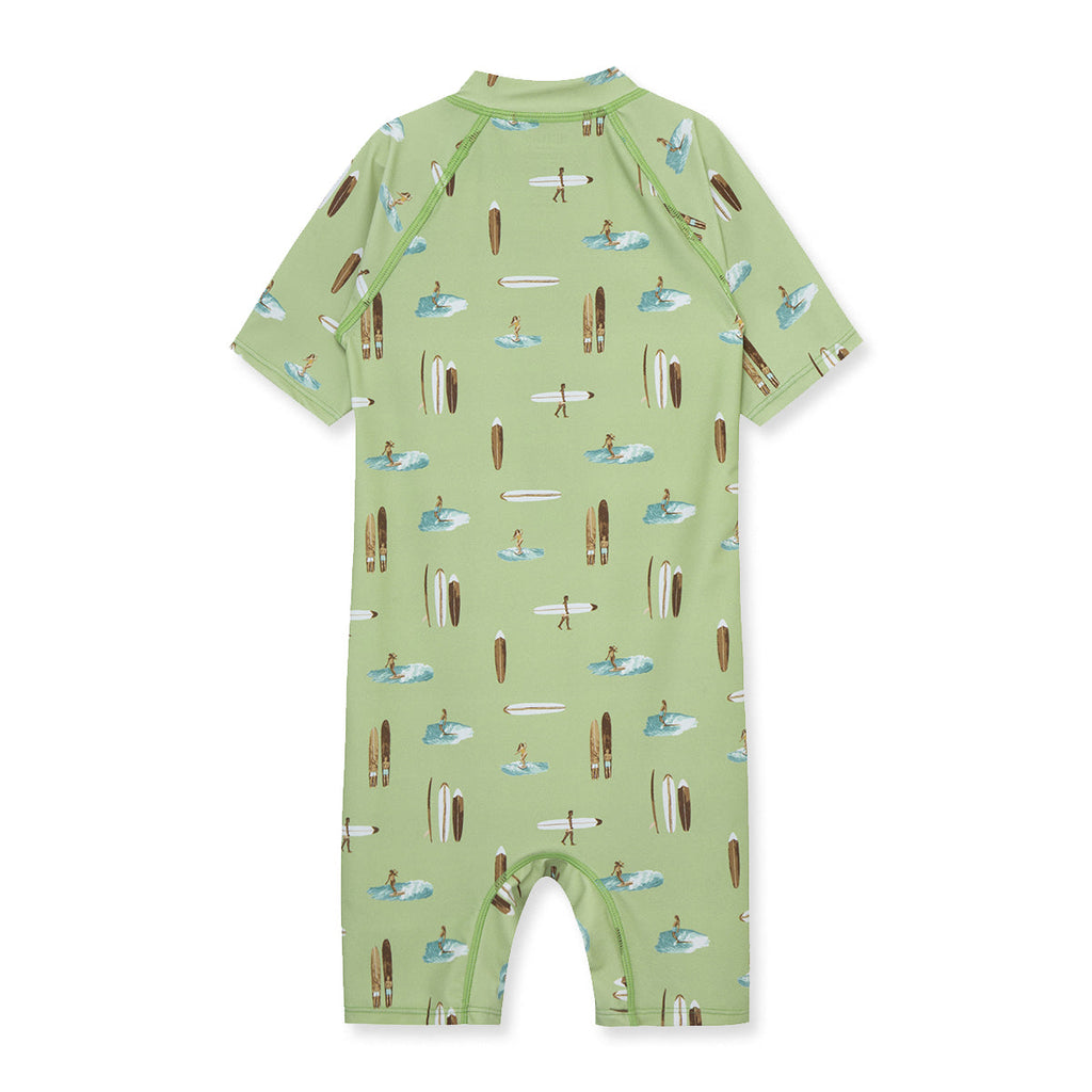 Milkbarn Summer Surf Zipper Short Sleeve Shortall Swimsuit | Playroom Avenue
