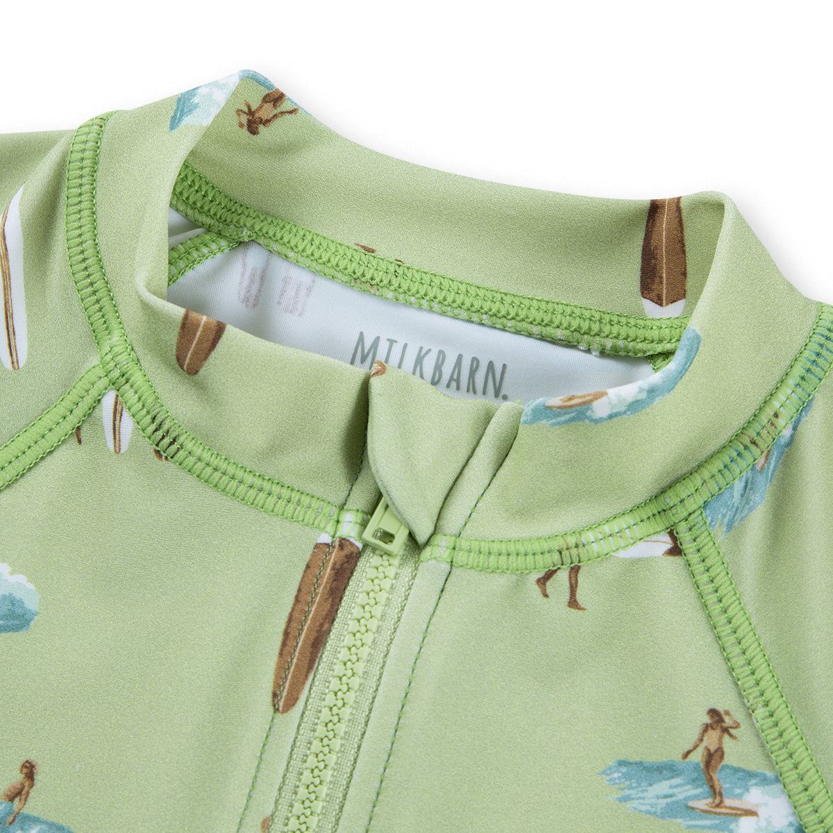 Milkbarn Summer Surf Zipper Short Sleeve Shortall Swimsuit | Playroom Avenue