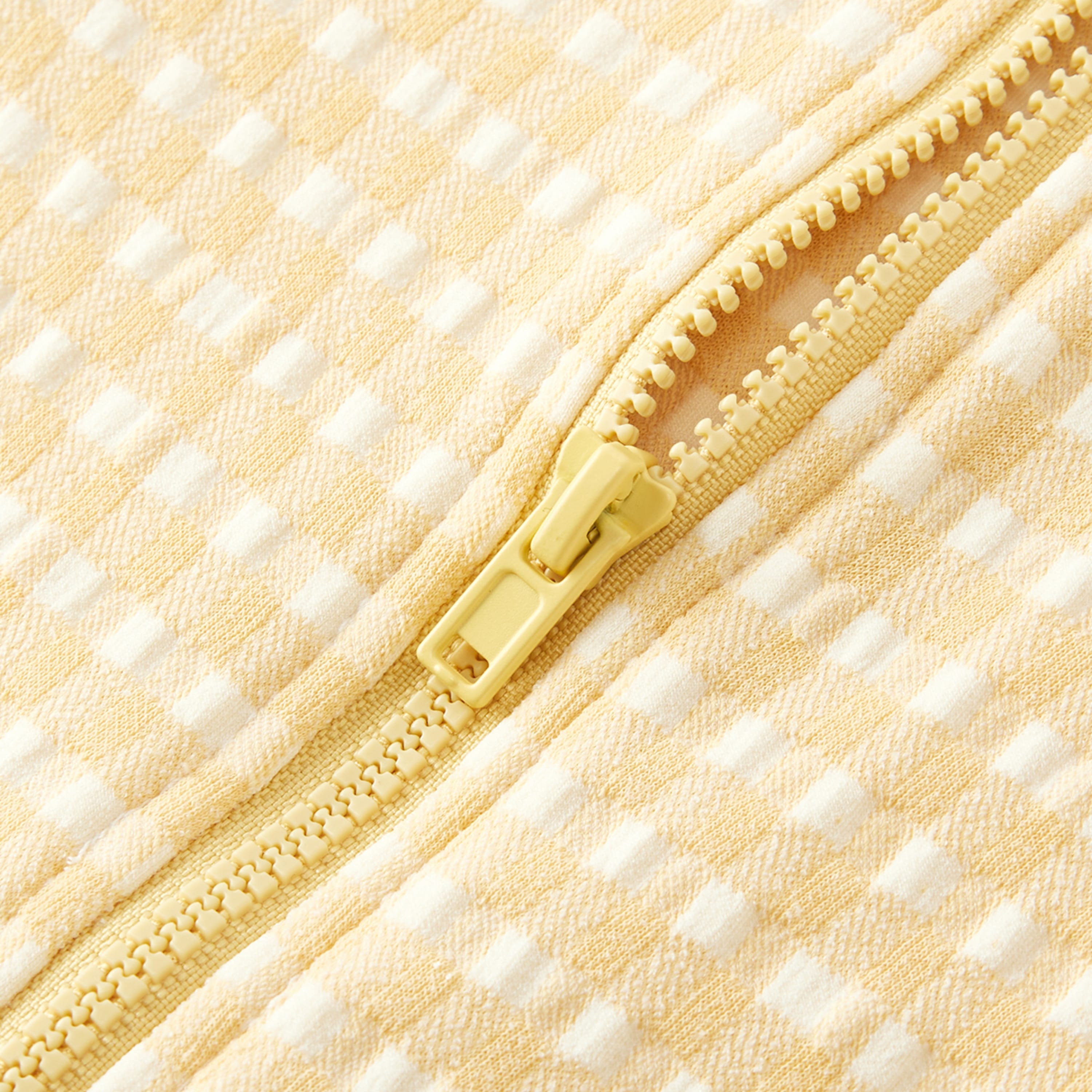 Milkbarn Yellow Gingham Zipper Shortall Swimsuit | Playroom Avenue