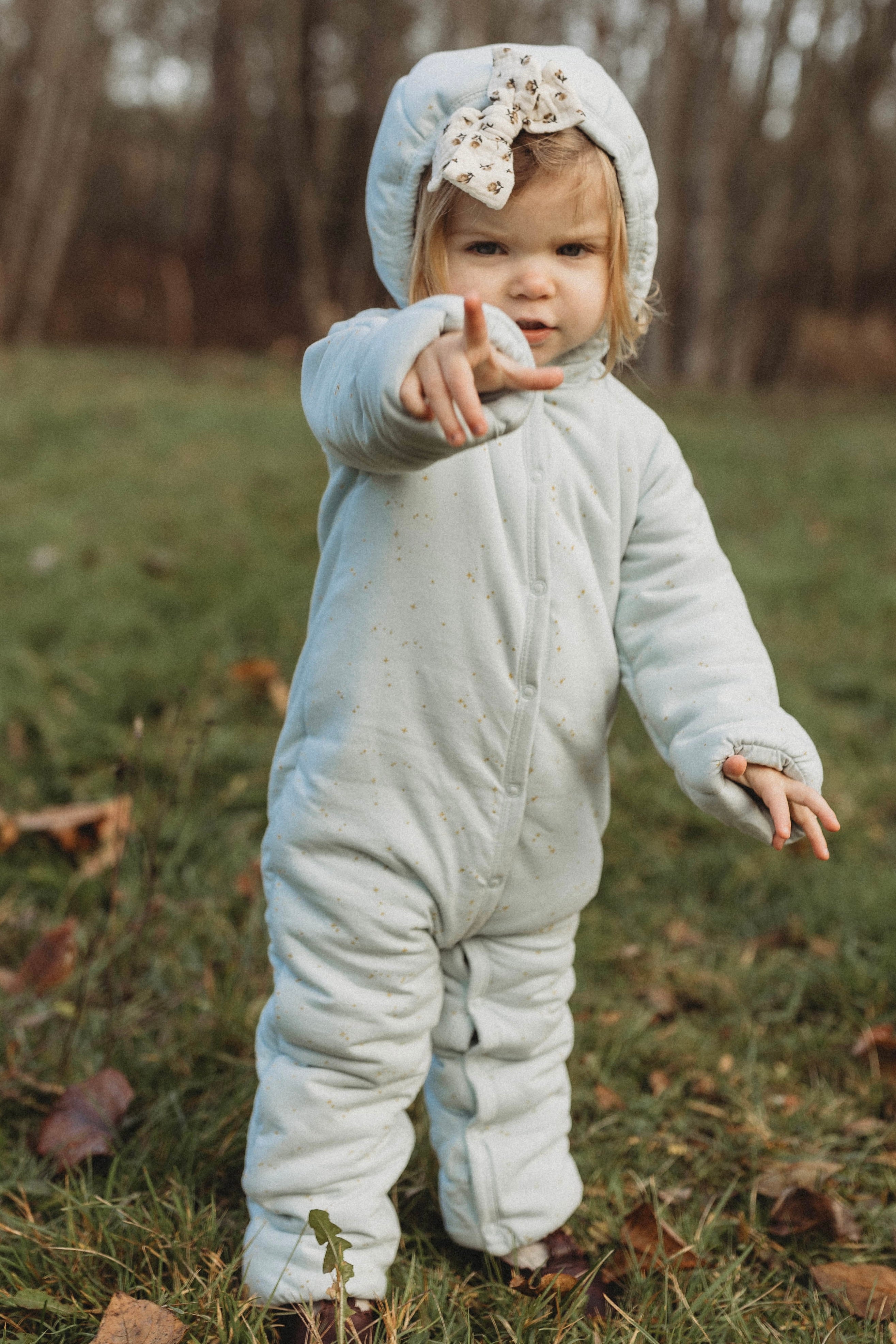 La Petit Lapin Étoile | Organic Cotton Plush Onesie | Frozen Dew | Playroom Avenue