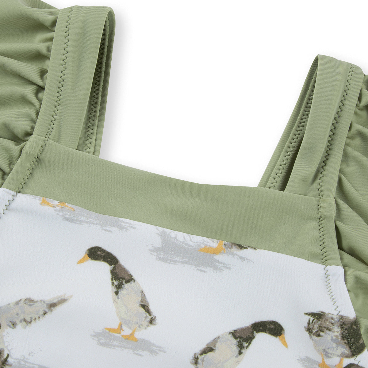 Milkbarn Duck Ruffle Square Neck Swimsuit