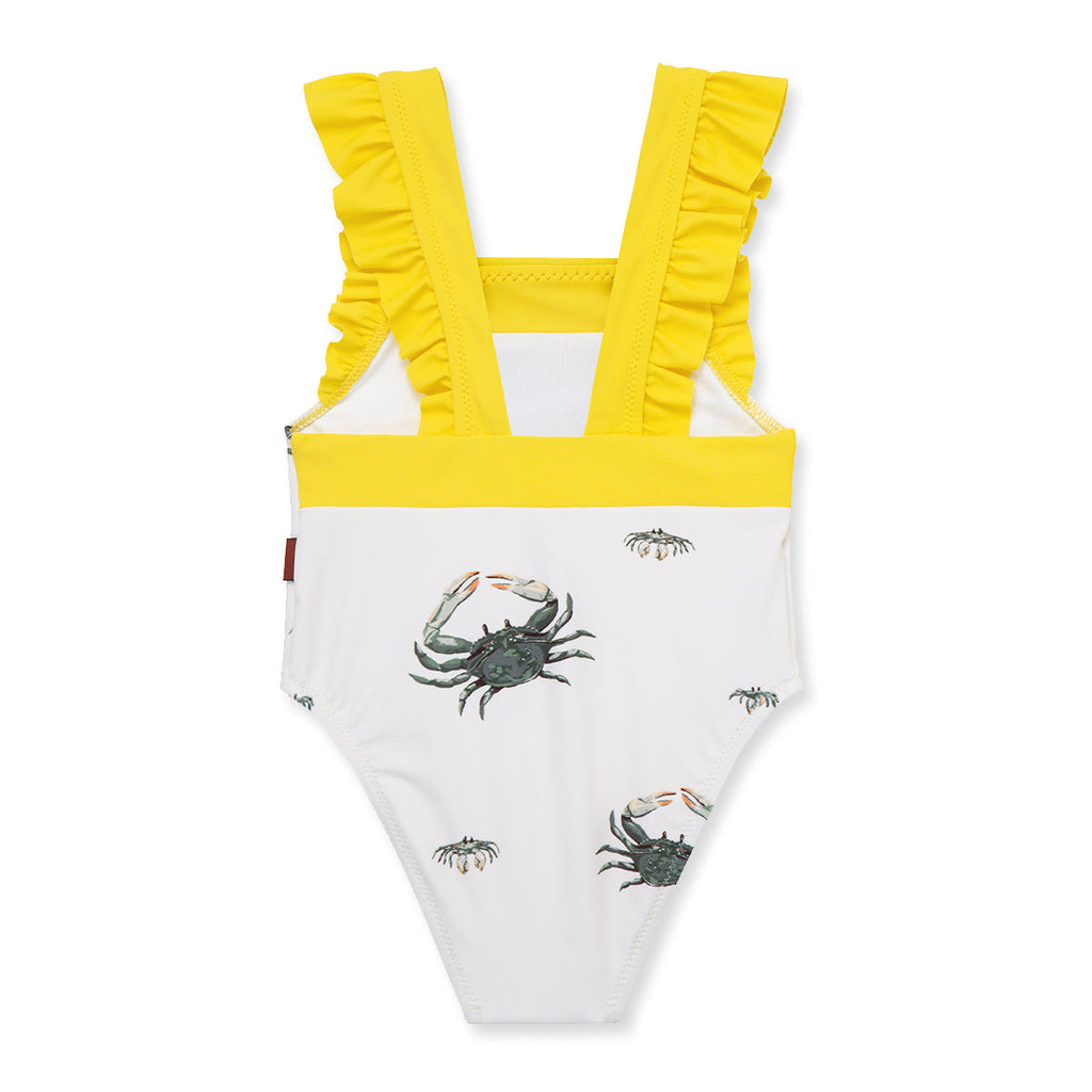 Milkbarn Coastal Crab Ruffle Square Neck Swimsuit | Playroom Avenue