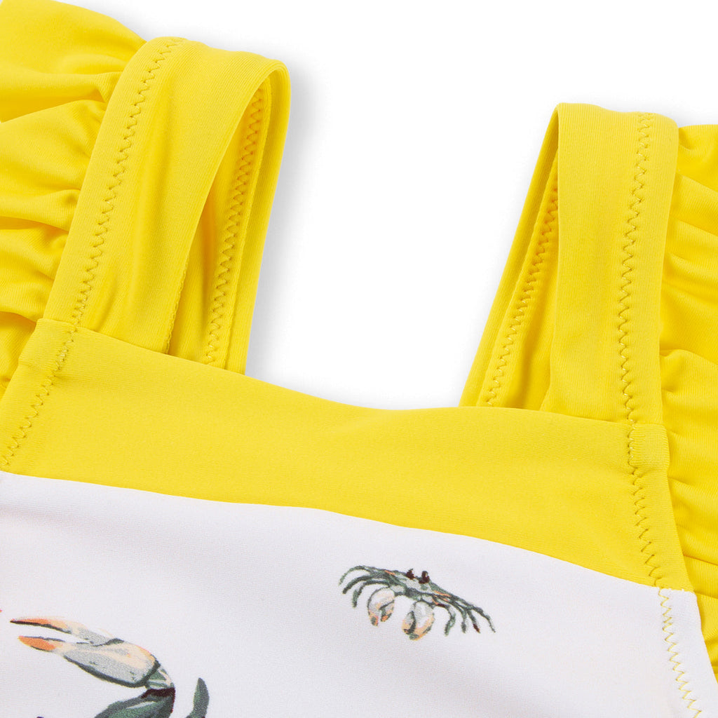 Milkbarn Coastal Crab Ruffle Square Neck Swimsuit | Playroom Avenue