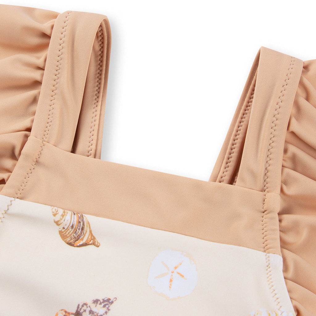 Milkbarn Seashells Ruffle Square Neck Swimsuit | Playroom Avenue