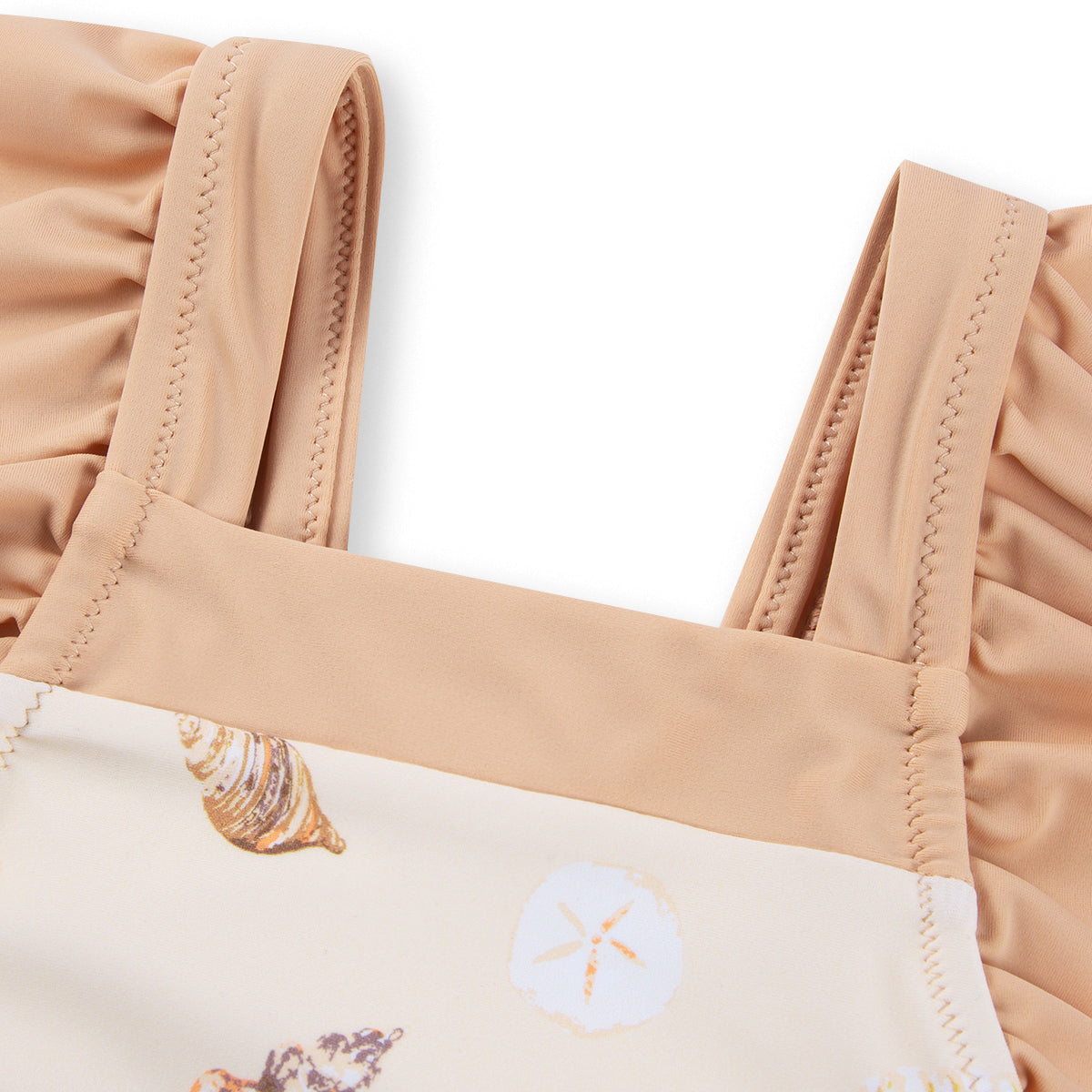 Milkbarn Seashells Ruffle Square Neck Swimsuit | Playroom Avenue