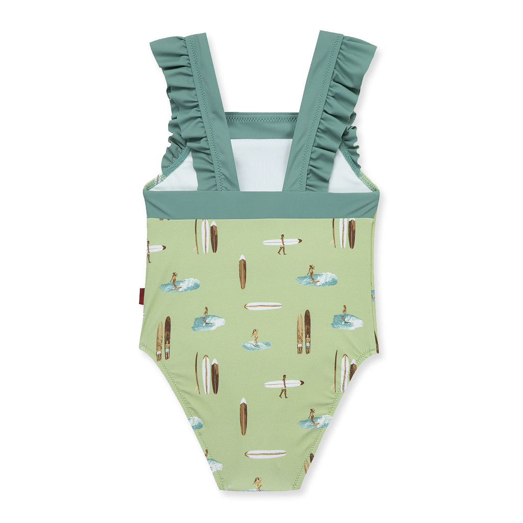 Milkbarn Summer Surf Ruffle Square Neck Swimsuit | Playroom Avenue