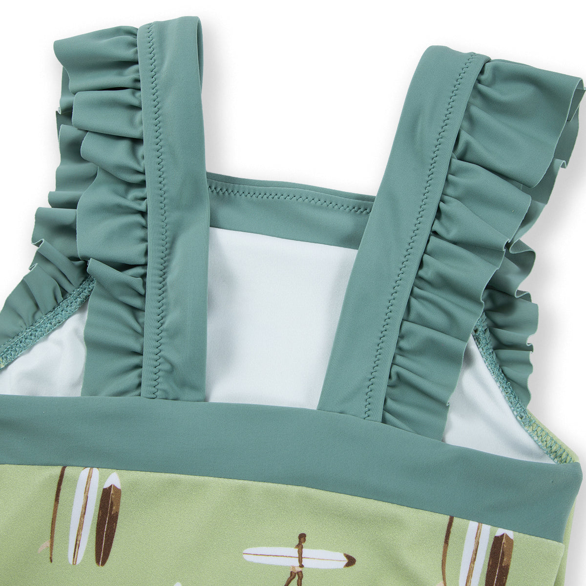 Milkbarn Summer Surf Ruffle Square Neck Swimsuit | Playroom Avenue