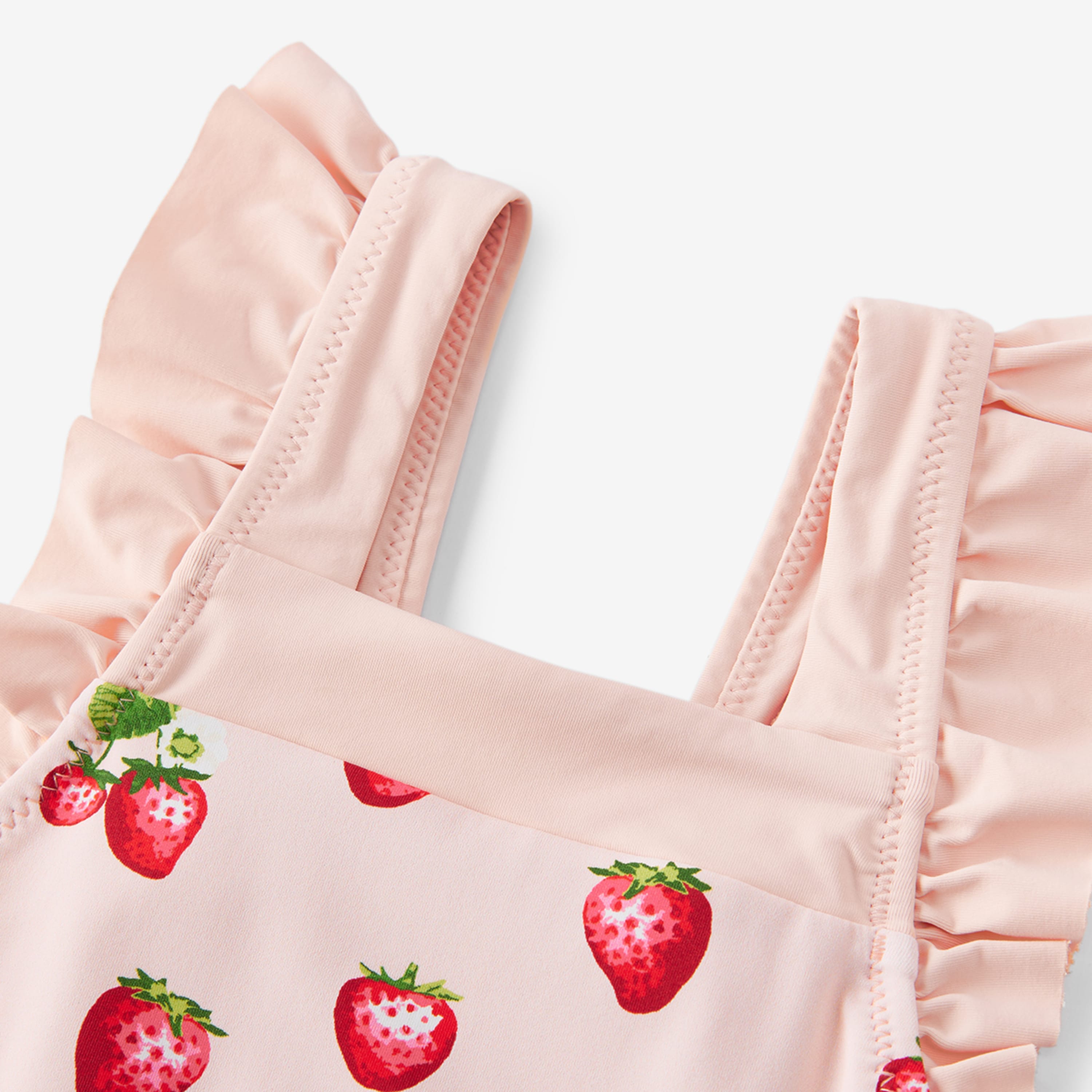 Milkbarn Strawberry Ruffle Square Neck Swimsuit | Playroom Avenue