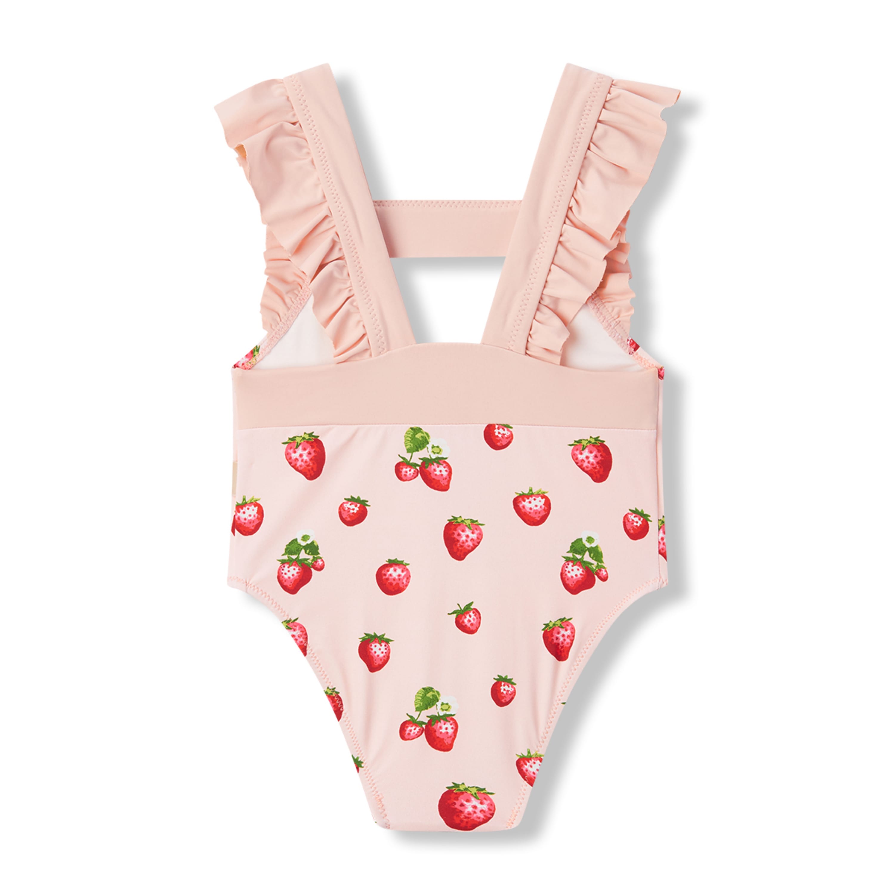 Milkbarn Strawberry Ruffle Square Neck Swimsuit | Playroom Avenue