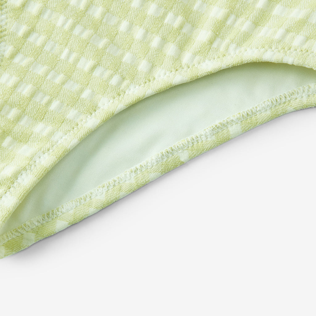 Milkbarn Green Gingham Ruffle Square Neck Swimsuit | Playroom Avenue
