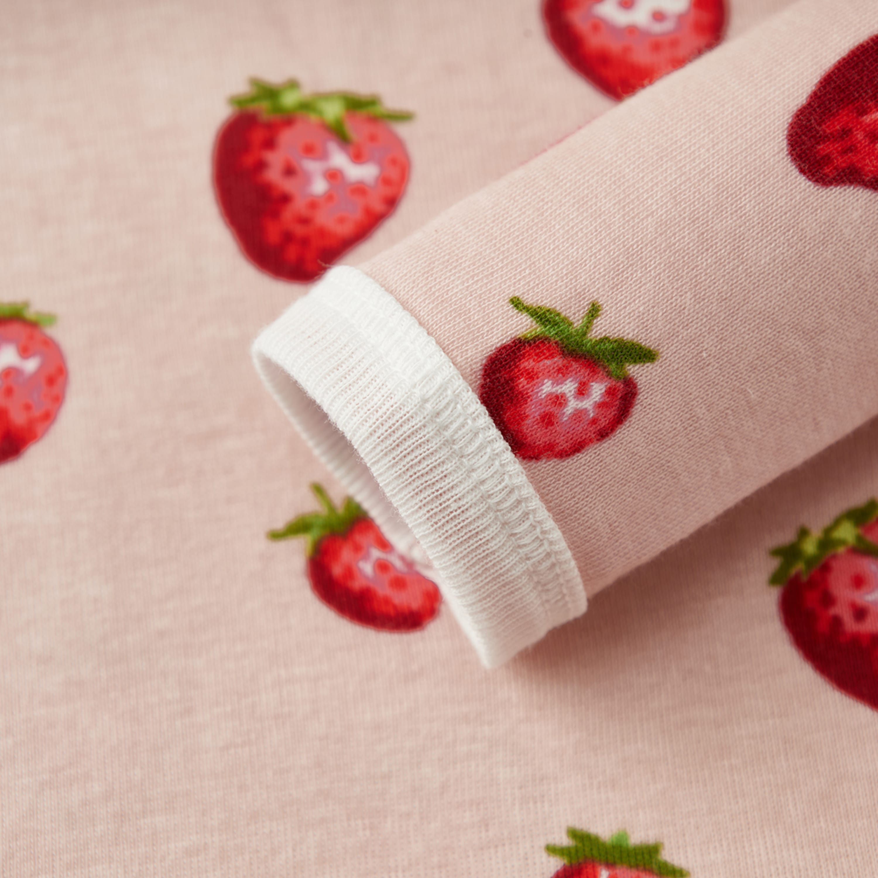 Milkbarn Strawberry Organic Cotton Long Sleeve One Piece | Playroom Avenue