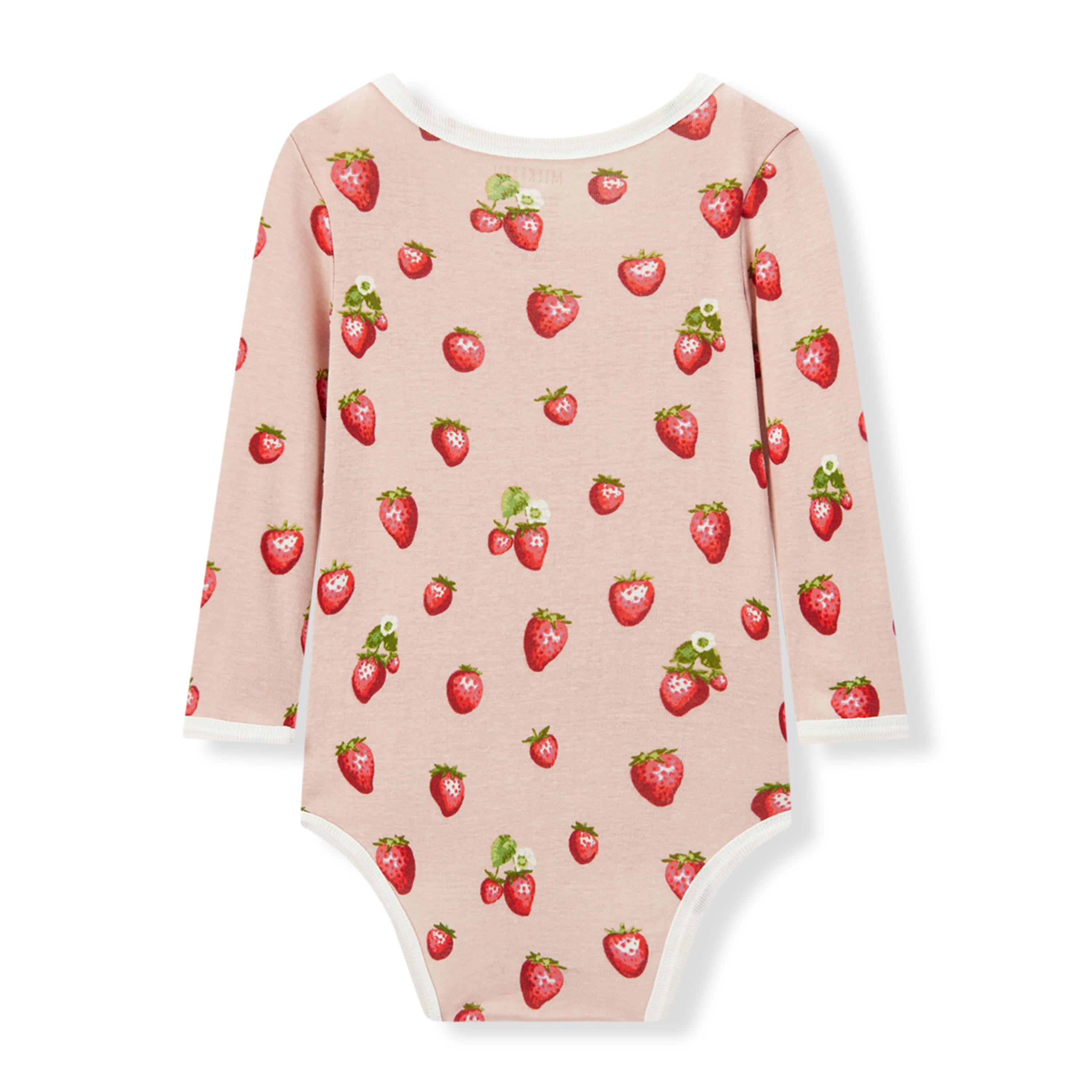 Milkbarn Strawberry Organic Cotton Long Sleeve One Piece | Playroom Avenue