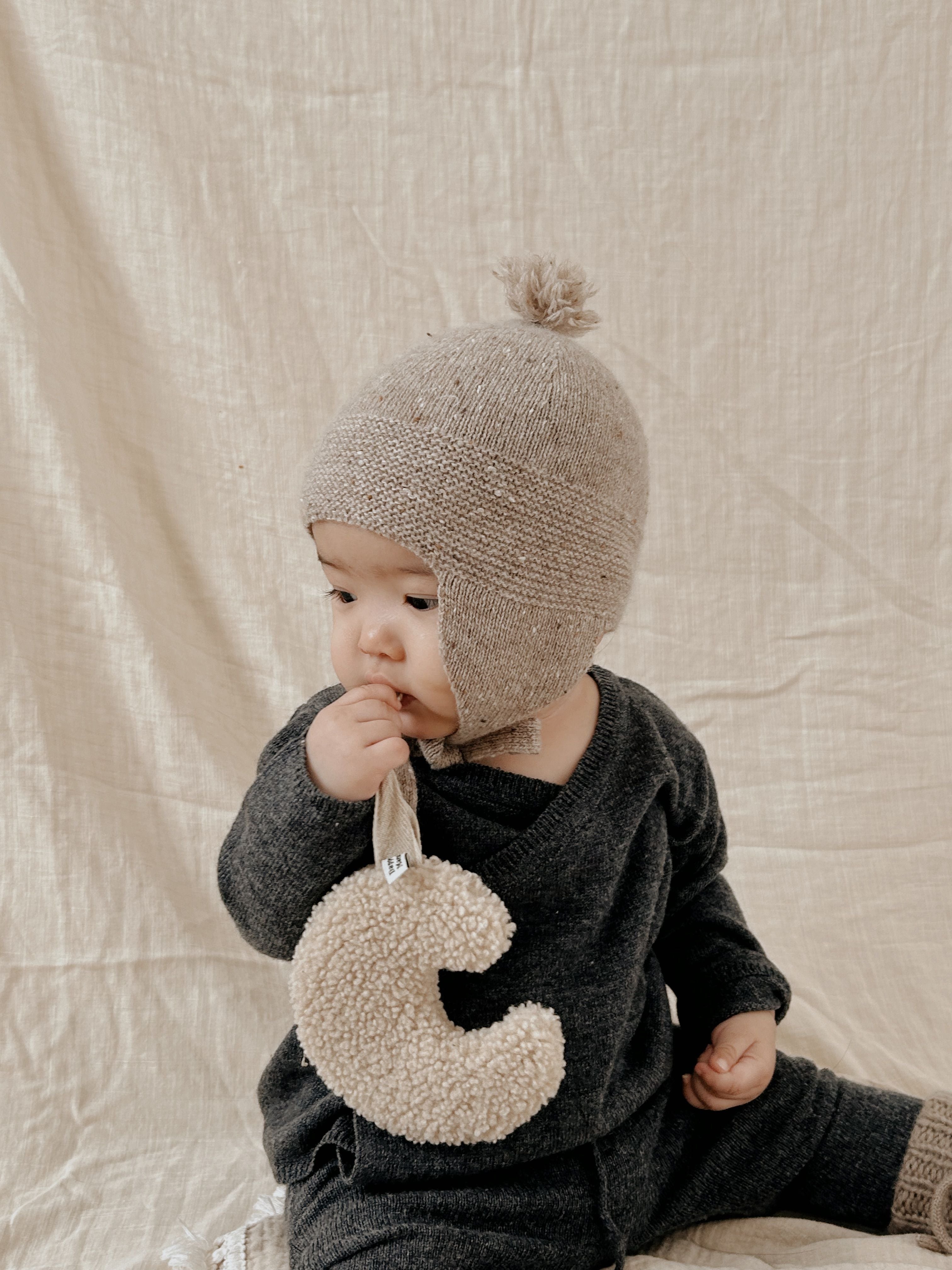 La Petit Lapin Cashmere Wrap Cardigan | Dark Gray Melange | Playroom Avenue