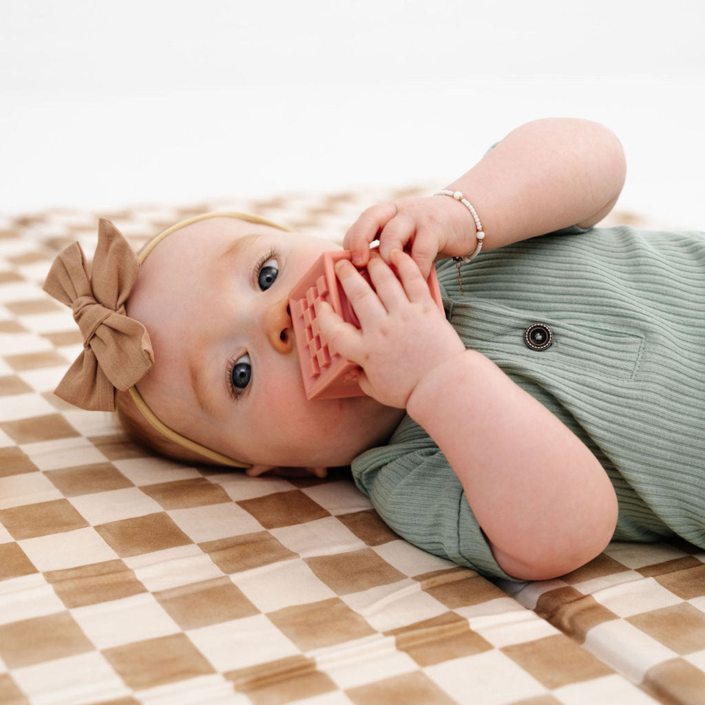 Toki Kids Checker Toffee Organic Cotton Mat | Playroom Avenue