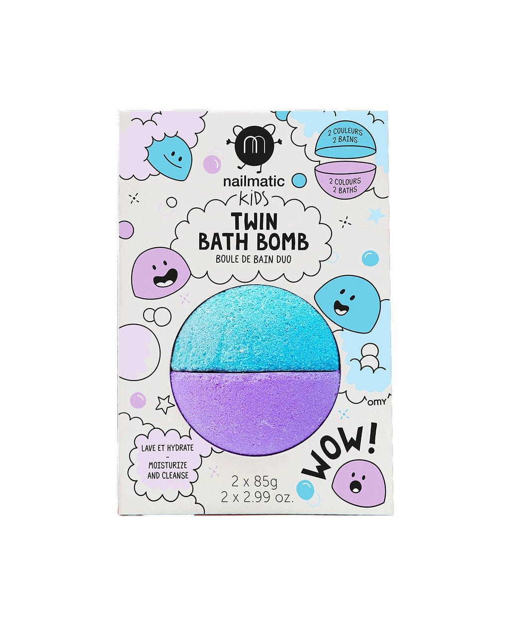 Nailmatic Bath Bomb for Kids DUOS Blue and Violet | Playroom Avenue