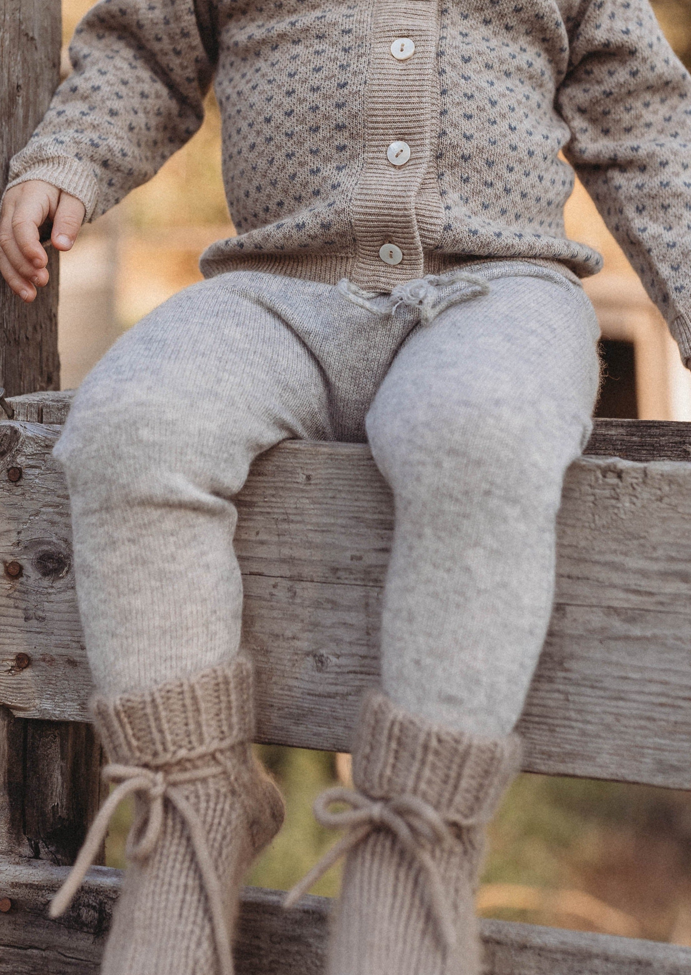 La Petit Lapin Cashmere Footless Leggings | Grey Dawn | Playroom Avenue