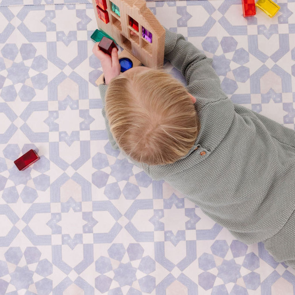 Toki Kids Blue Tile Vegan Leather Mat | Playroom Avenue