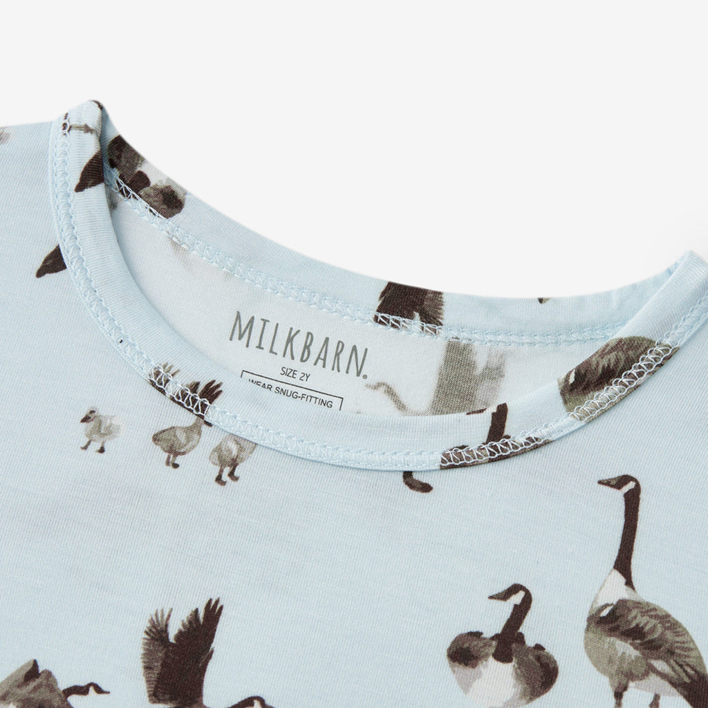 Milkbarn Goose Luxe Stretch Long Sleeve Two Piece Pajama Set | Playroom Avenue
