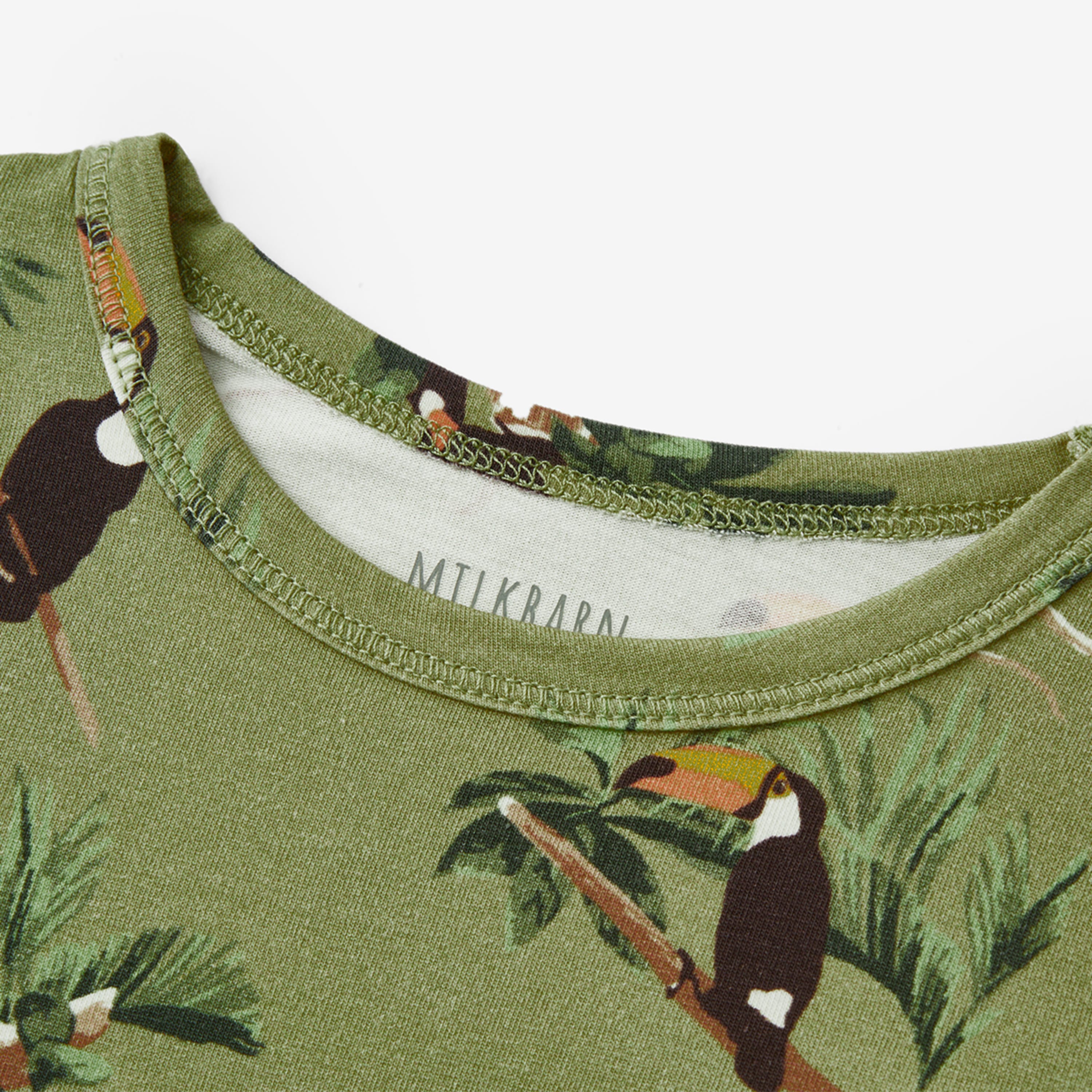 Milkbarn Toucan Cotton Stretch Long Sleeve Two Piece Pajama Set | Playroom Avenue