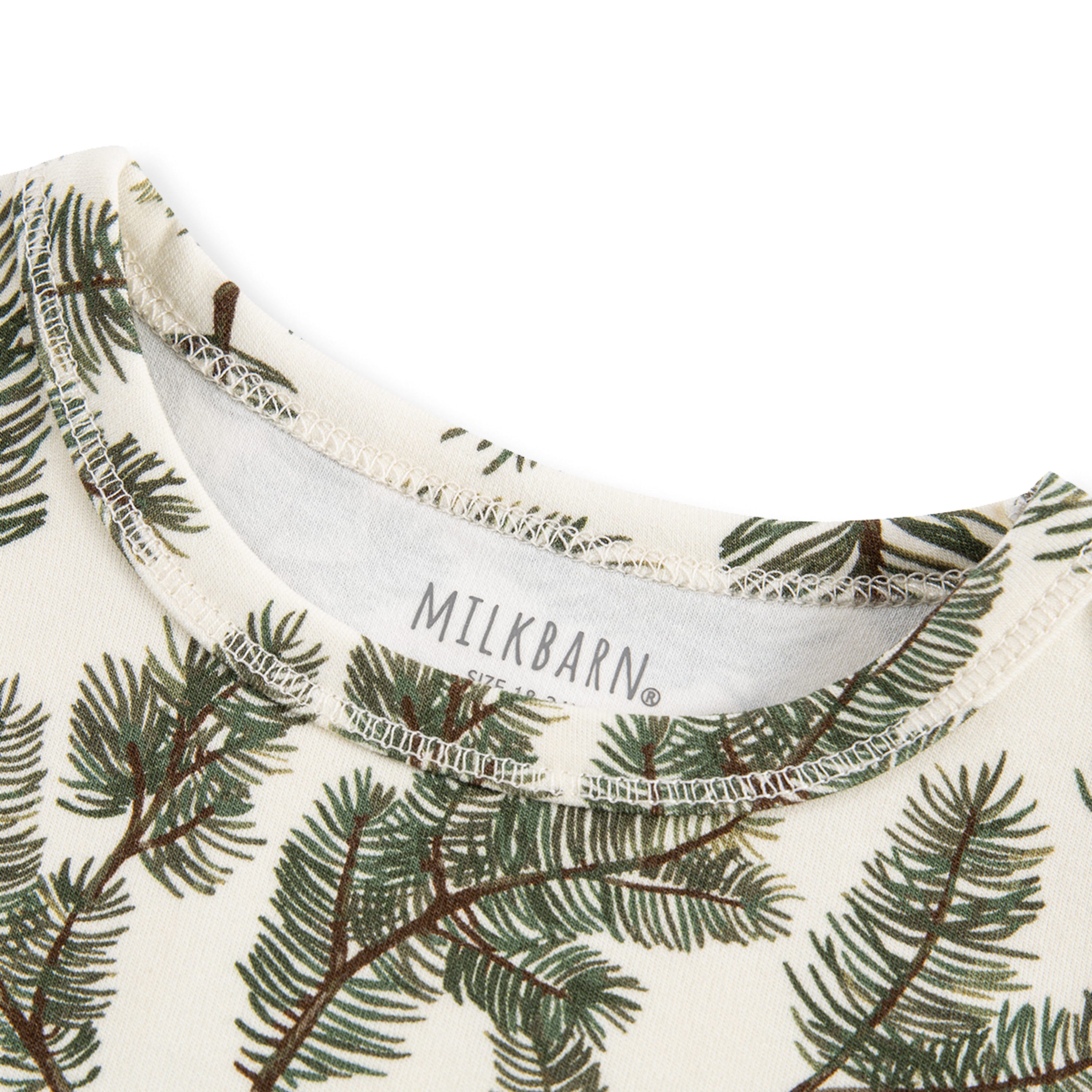 Milkbarn Pine Brushed Long Sleeve Two Piece Pajama Set | Playroom Avenue