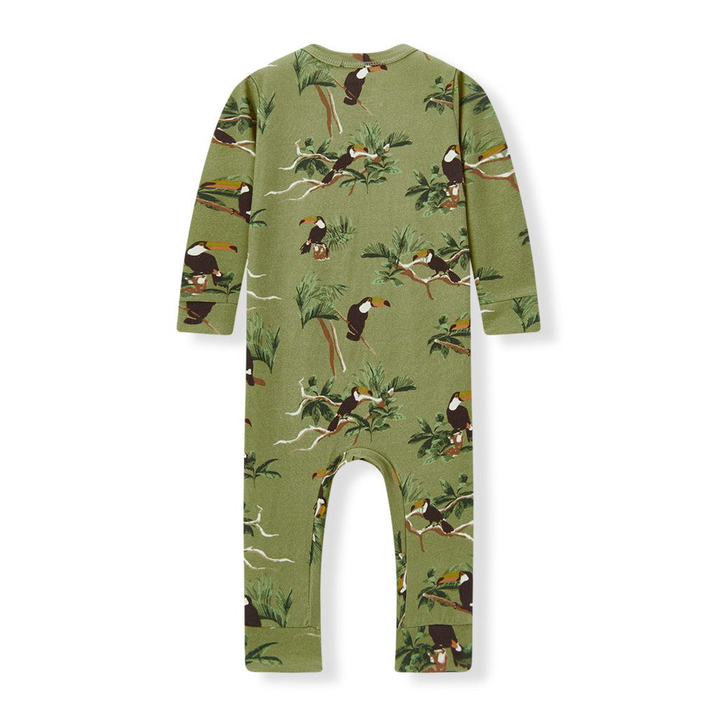 Milkbarn Toucan Cotton Stretch Zipper Pajama | Playroom Avenue