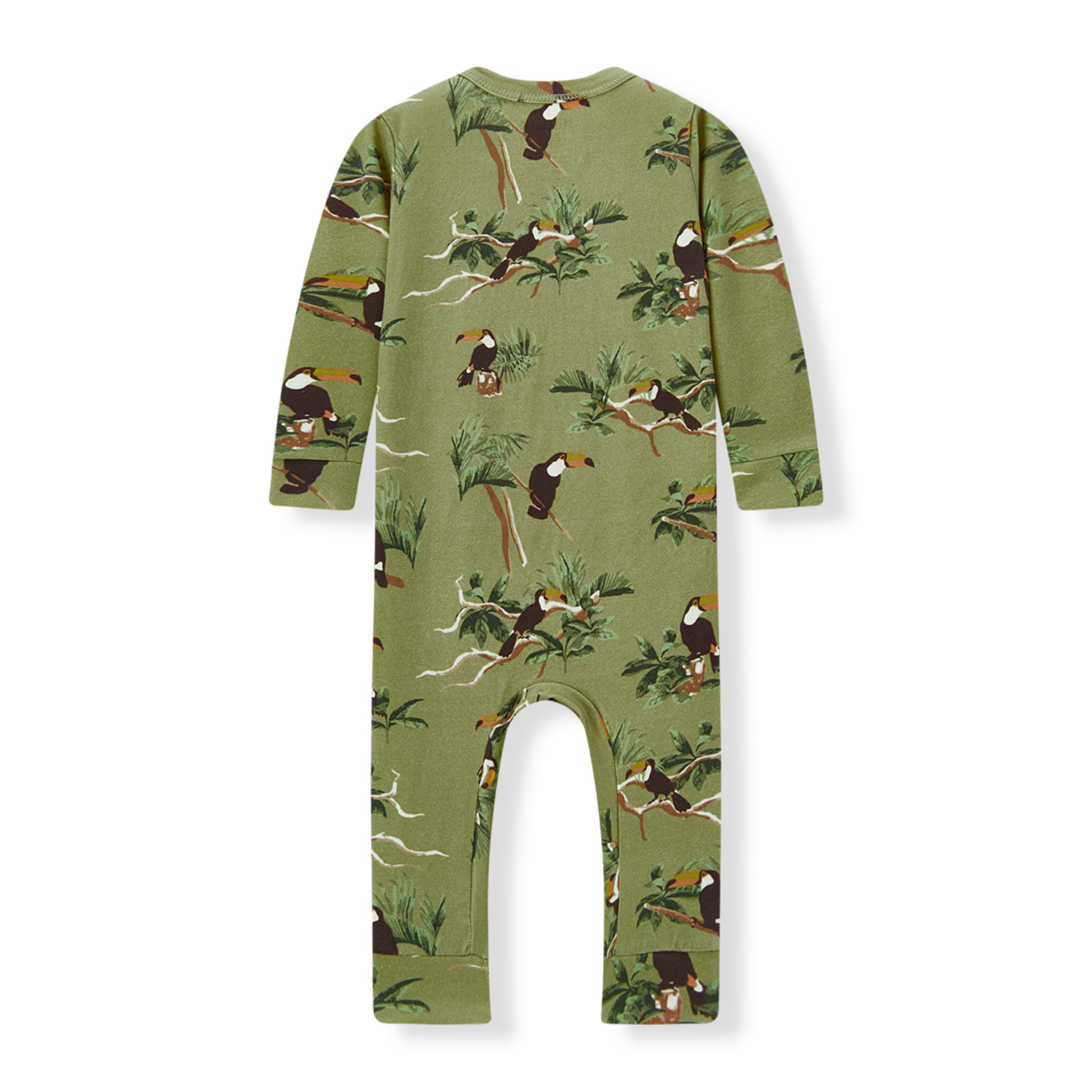 Milkbarn Toucan Cotton Stretch Zipper Pajama | Playroom Avenue