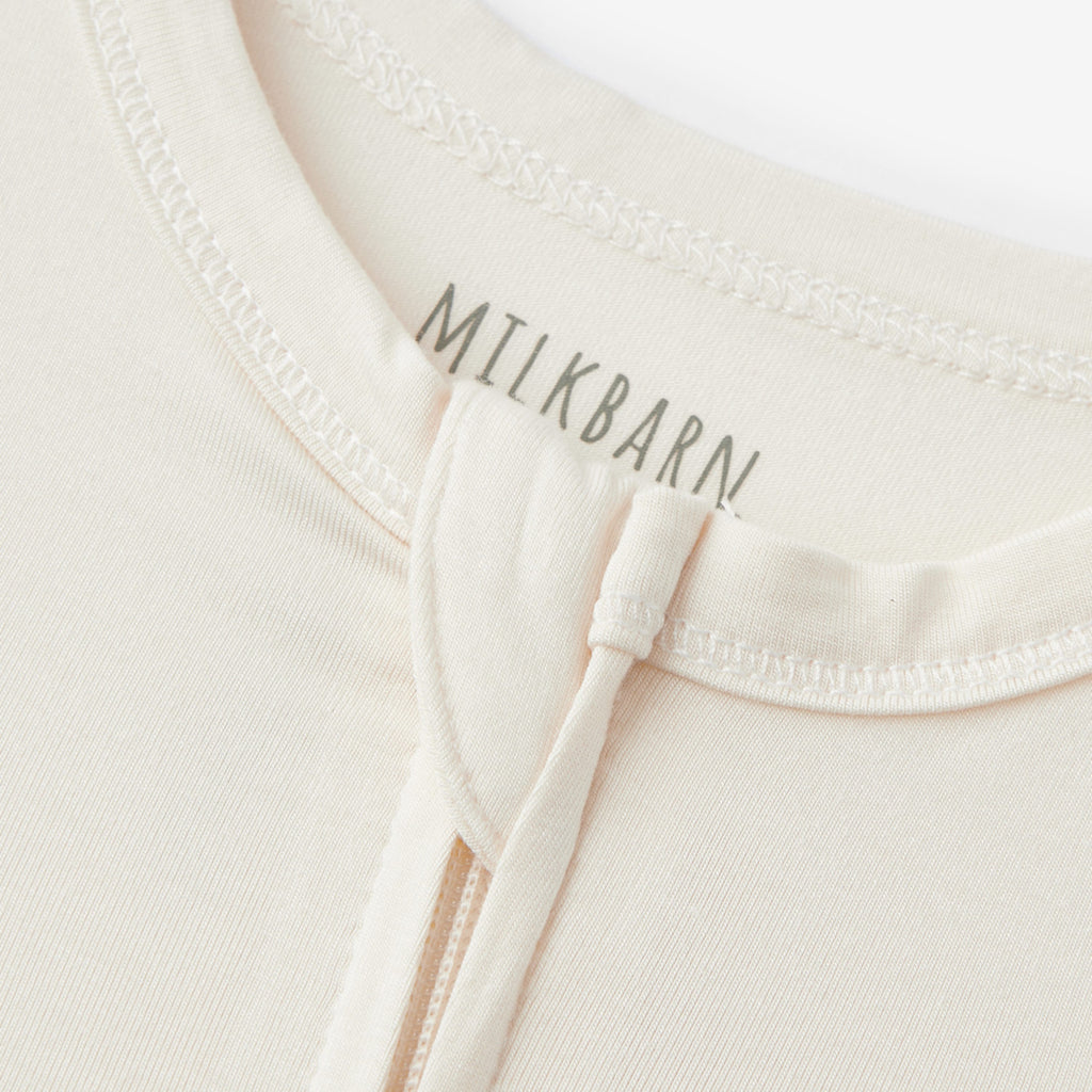 Milkbarn Salt Luxe Solid Zipper Pajama | Playroom Avenue