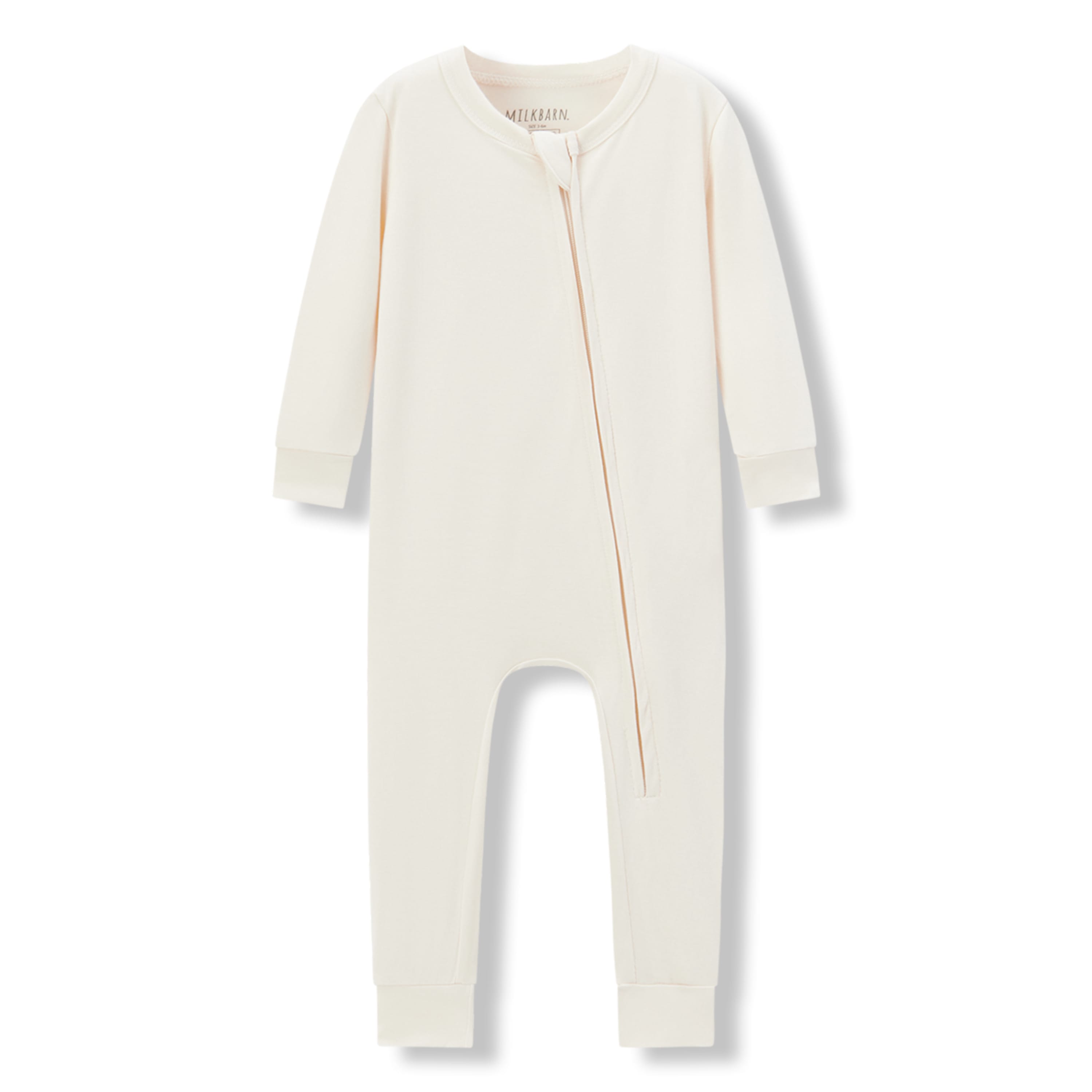 Milkbarn Salt Luxe Solid Zipper Pajama | Playroom Avenue