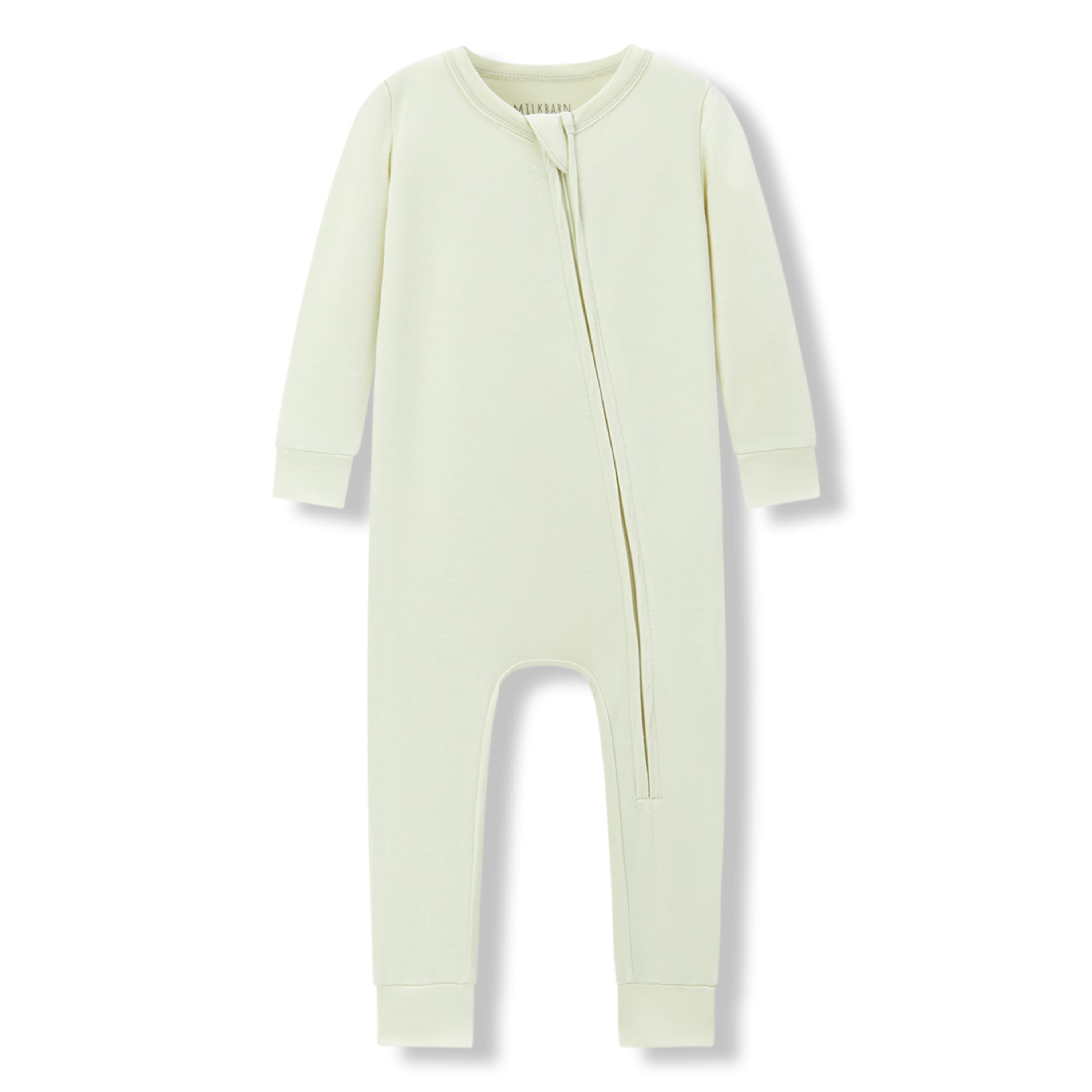 Milkbarn Aloe Luxe Solid Zipper Pajama | Playroom Avenue