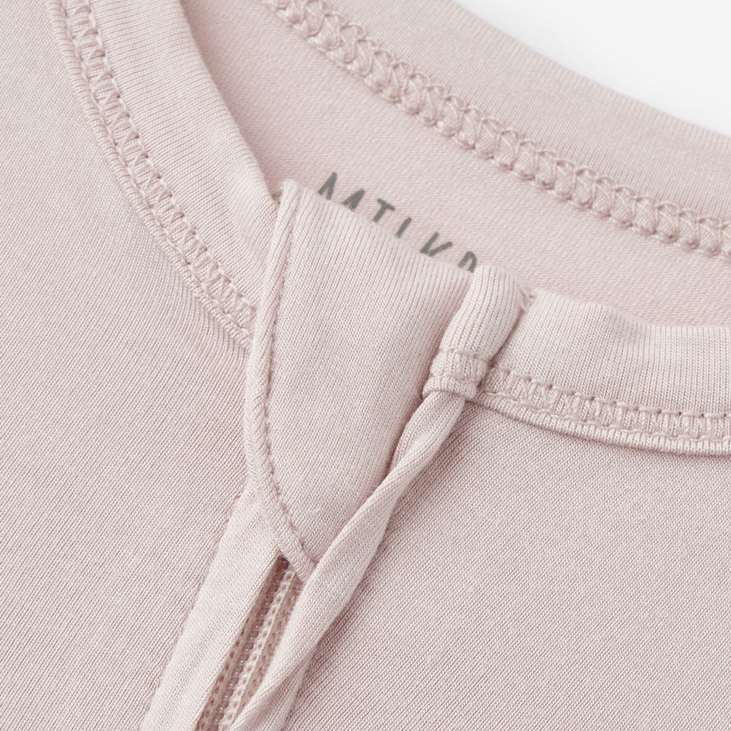 Milkbarn Sepia Rose Luxe Solid Zipper Pajama | Playroom Avenue