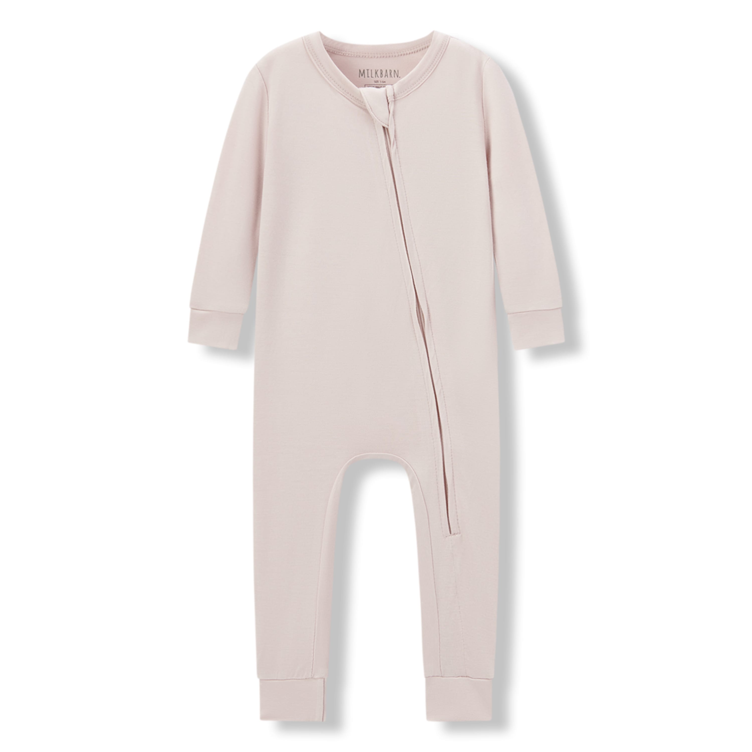 Milkbarn Sepia Rose Luxe Solid Zipper Pajama | Playroom Avenue