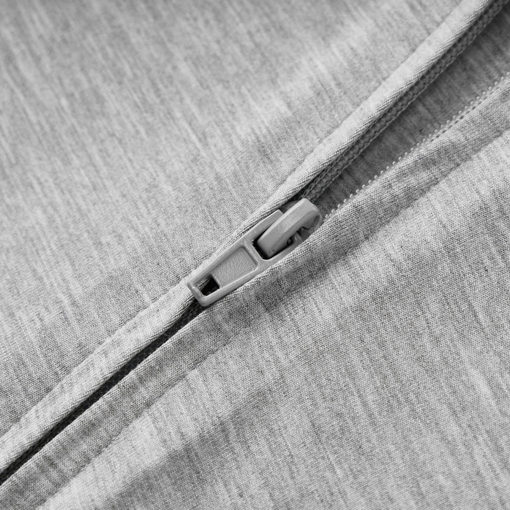 Milkbarn Grey Melange Luxe Solid Zipper Pajama | Playroom Avenue