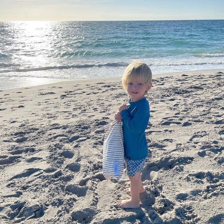 Calla and Friends The Kenzie Beach Towel - Brush Stripes | Playroom Avenue