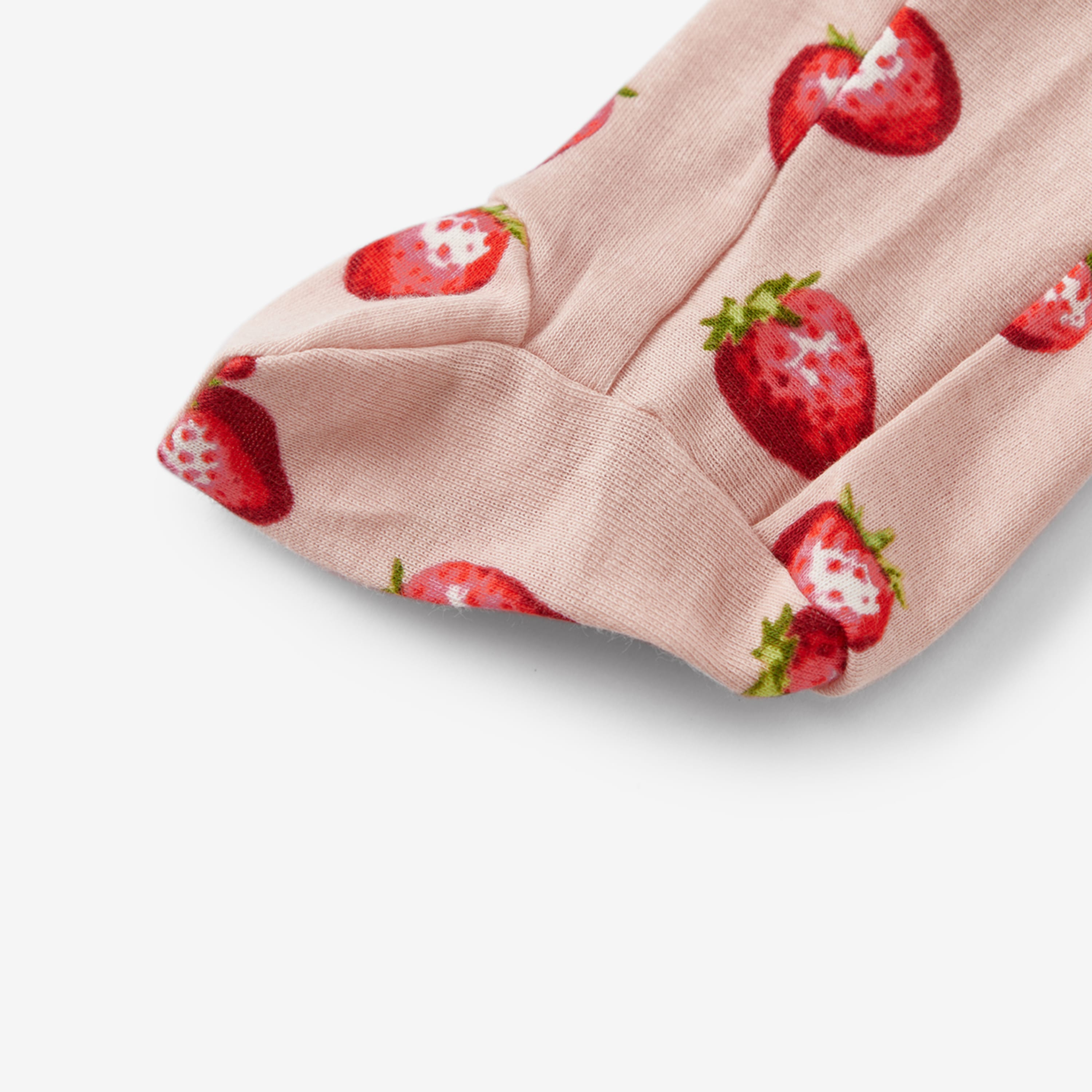 Milkbarn Strawberry Organic Cotton Ruffle Footed Romper | Playroom Avenue