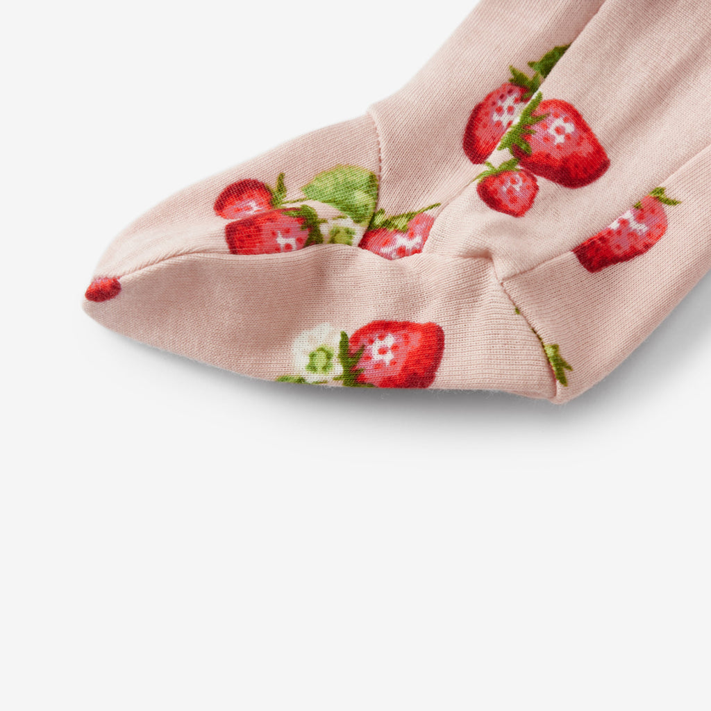 Milkbarn Strawberry Organic Cotton Zipper Footed Romper | Playroom Avenue