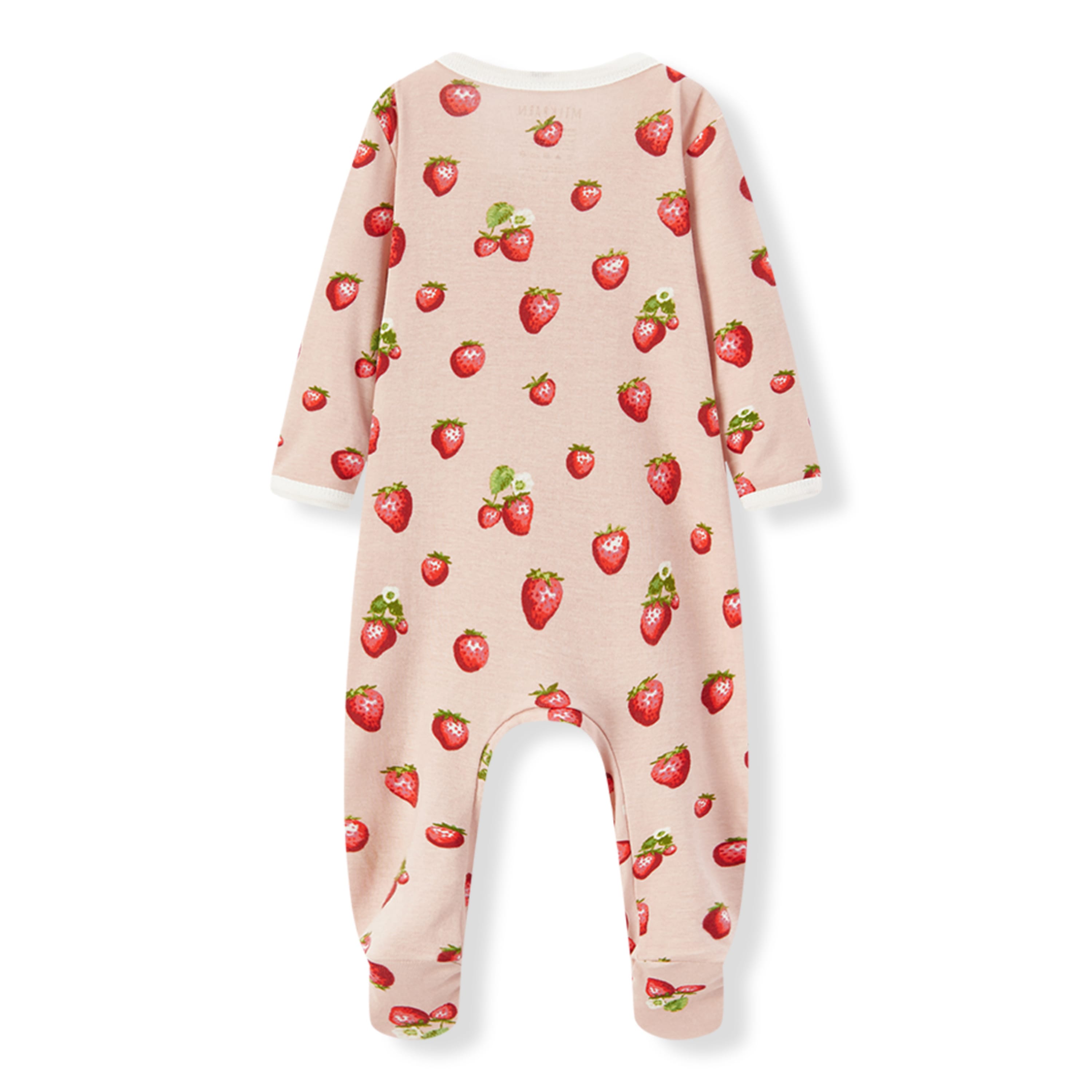 Milkbarn Strawberry Organic Cotton Zipper Footed Romper | Playroom Avenue