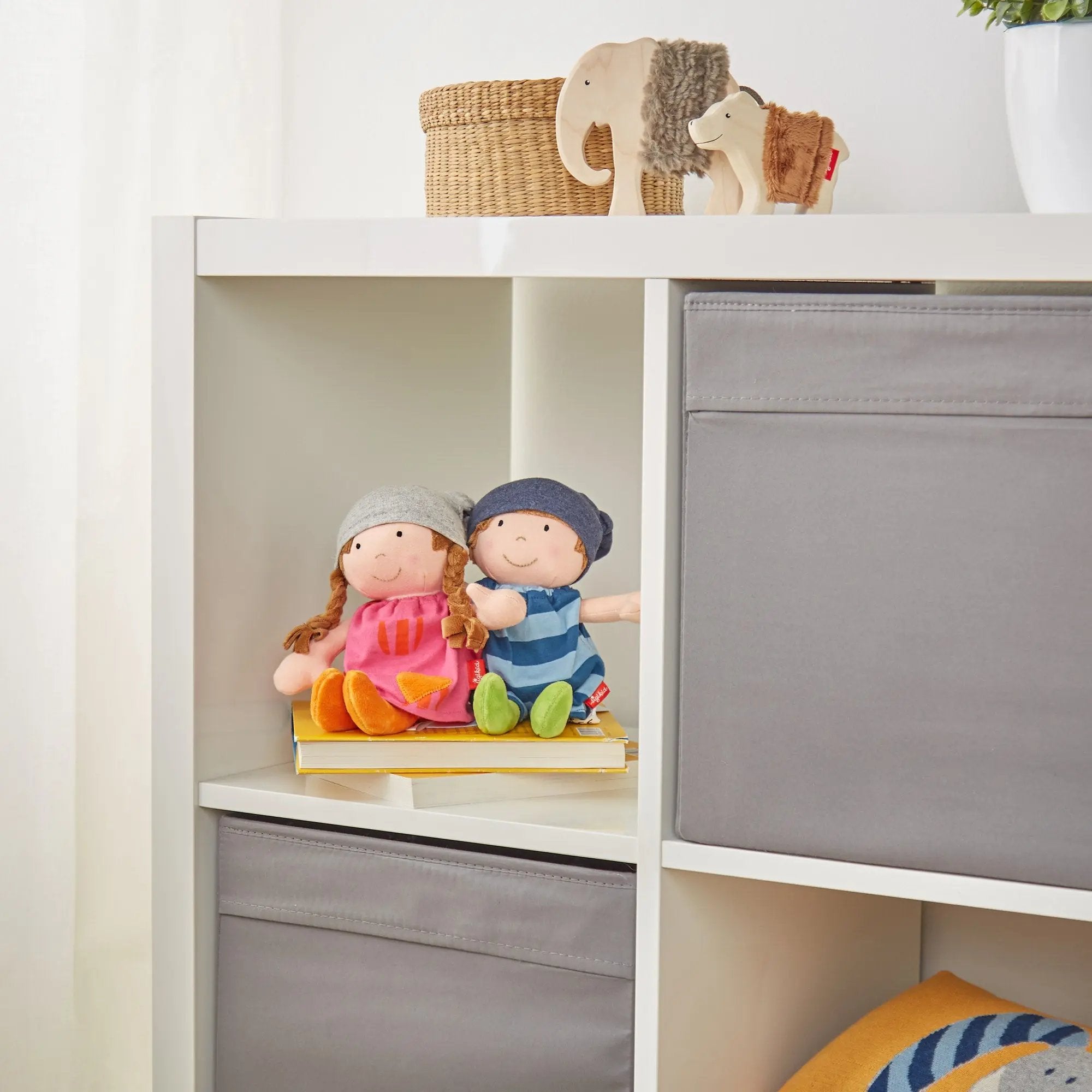 Sigikid Plush Doll with Blue Outfit