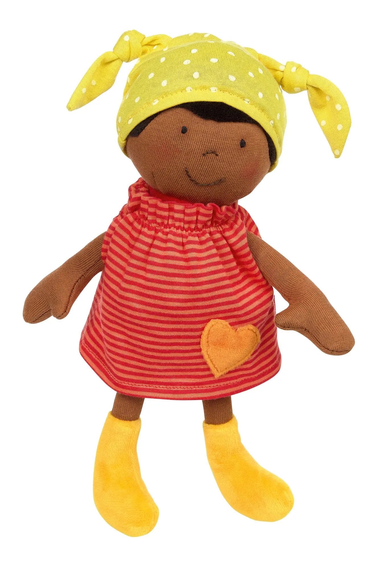 Sigikid Plush Doll with Red Outfit